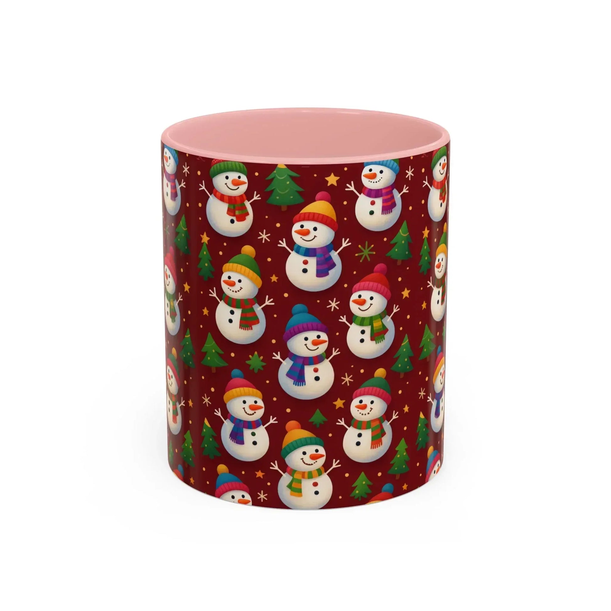 Festive Snowman Parade Accent Coffee Mug (11oz) - KARARMDESIGN