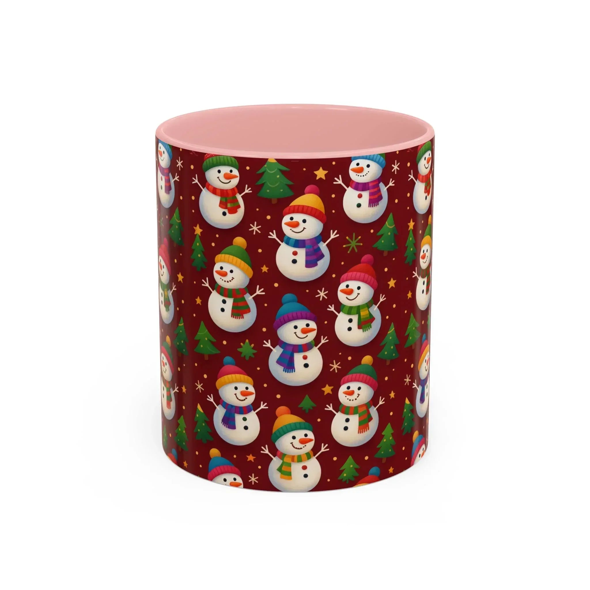 Festive Snowman Parade Accent Coffee Mug (11oz) - KARARMDESIGN
