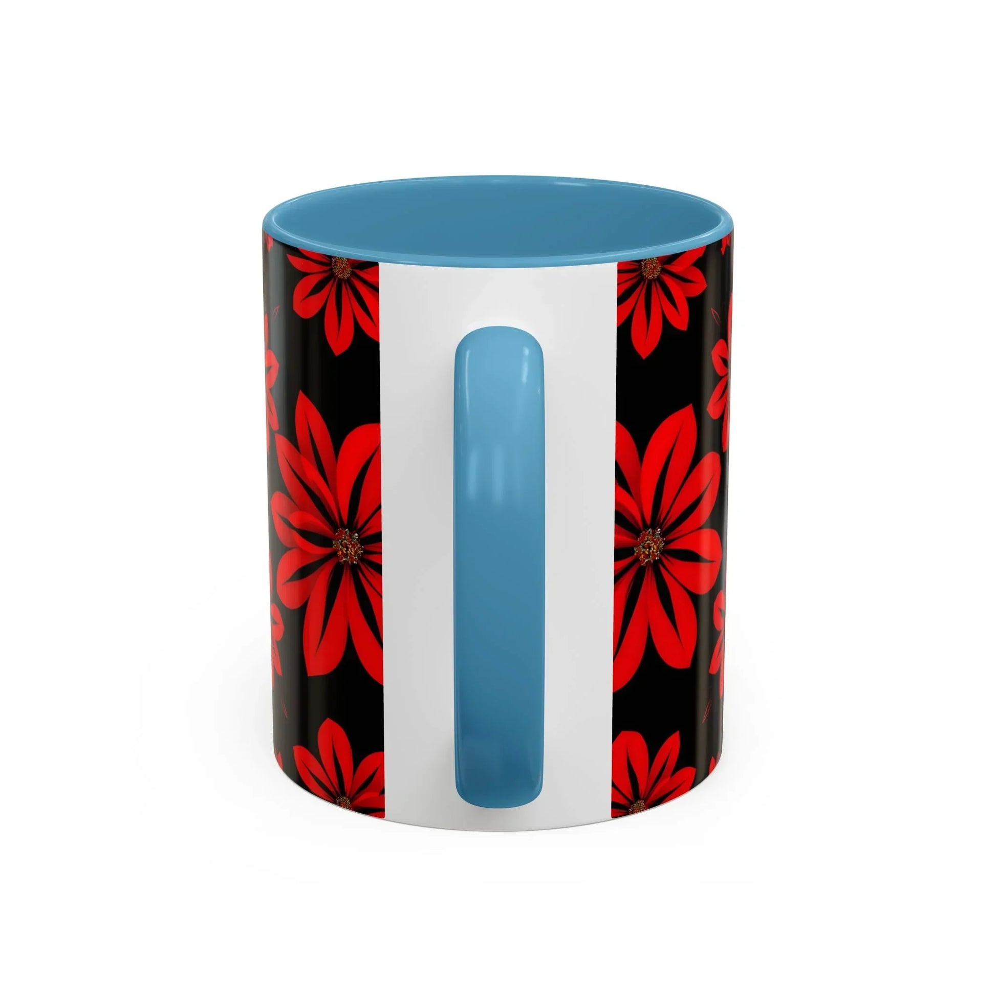 Accent Red Floral Coffee Mug – 11oz & 15oz - KarArmDesign