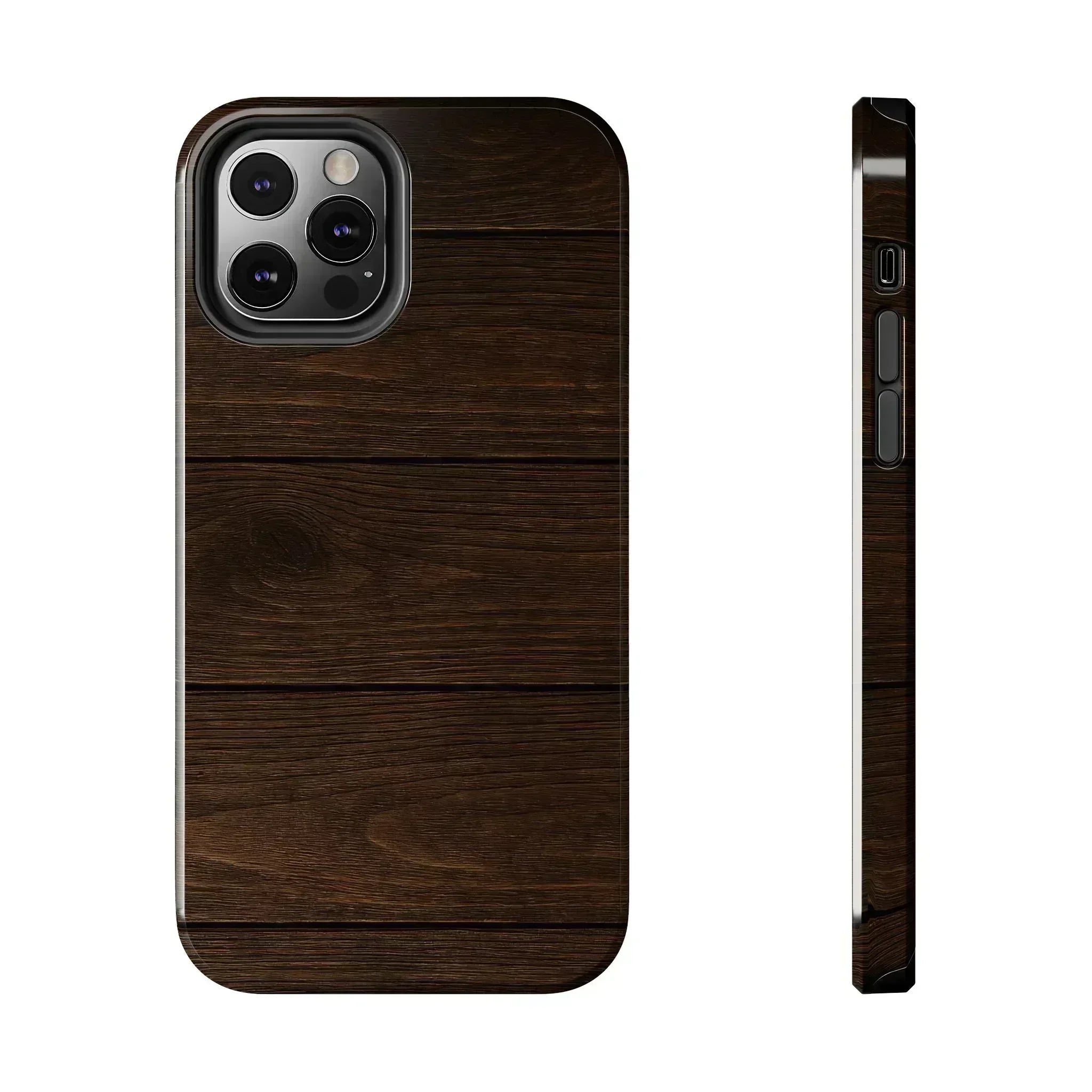 Dark Wood Grain Phone Case for iPhone and Galaxy - KARARMDESIGN