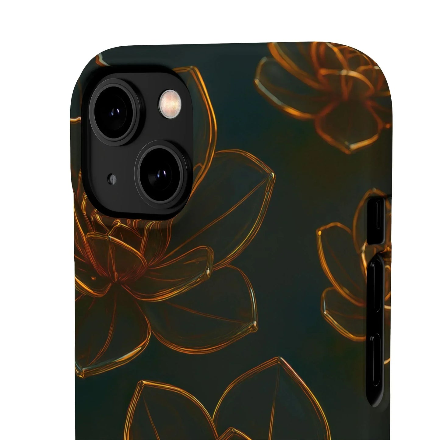 Glass Flower Phone Case for iPhone 7-16 and Galaxy S10-S24 Models