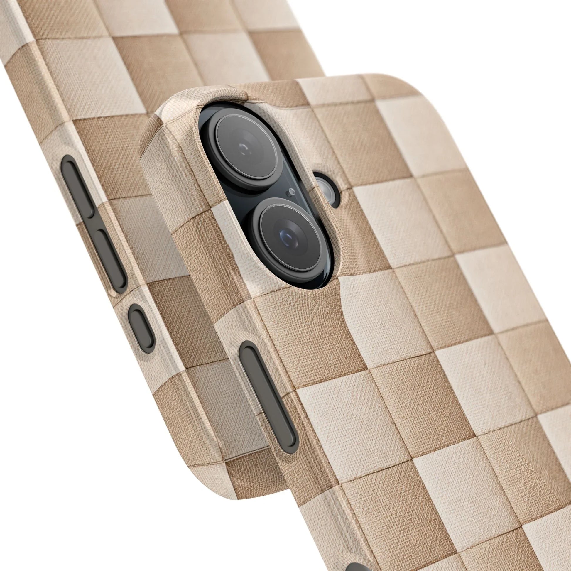 Beige Woven Phone Case for iPhone 11-17 and Galaxy S20-S25 - KARARMDESIGN