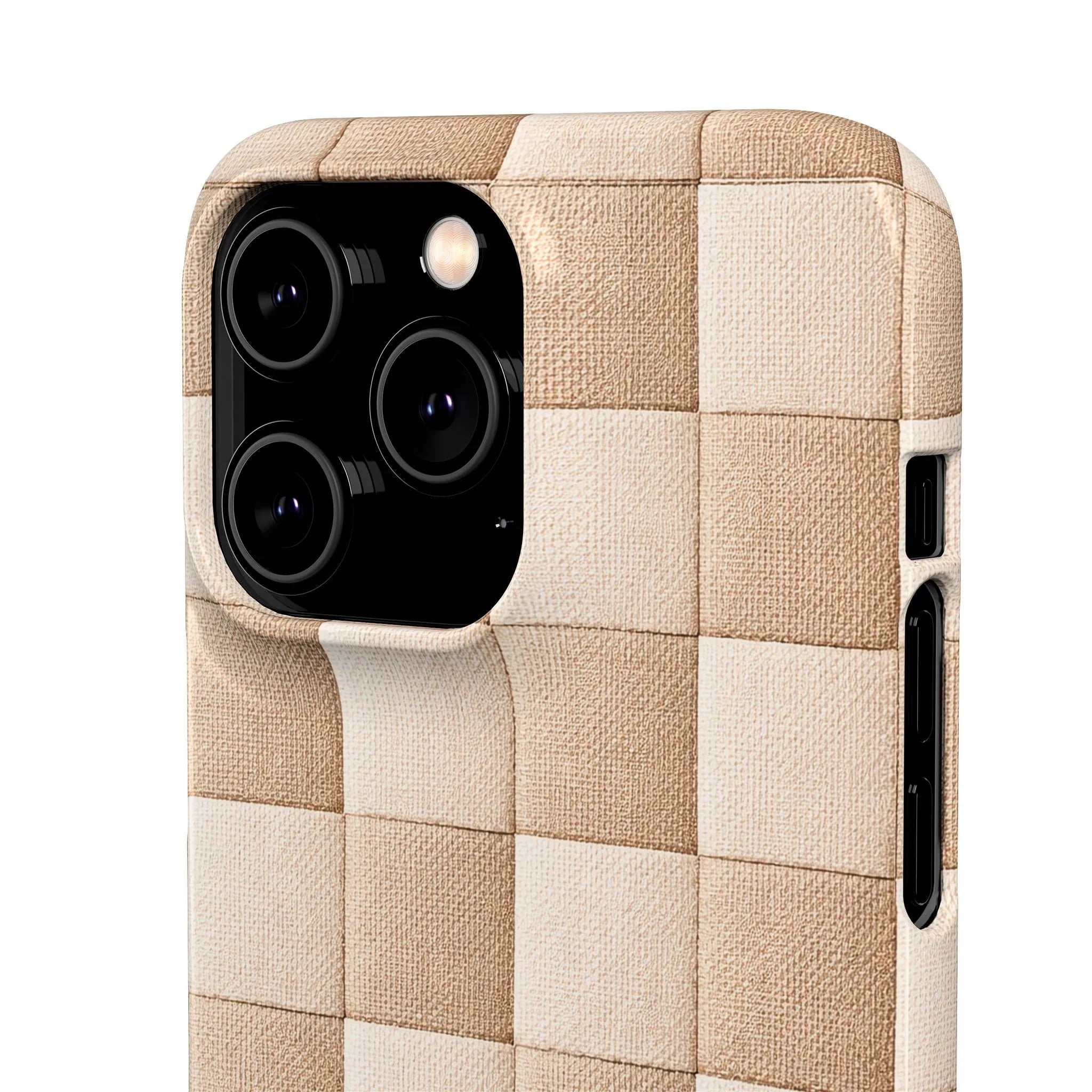 Beige Woven Phone Case for iPhone 11-17 and Galaxy S20-S25 - KARARMDESIGN