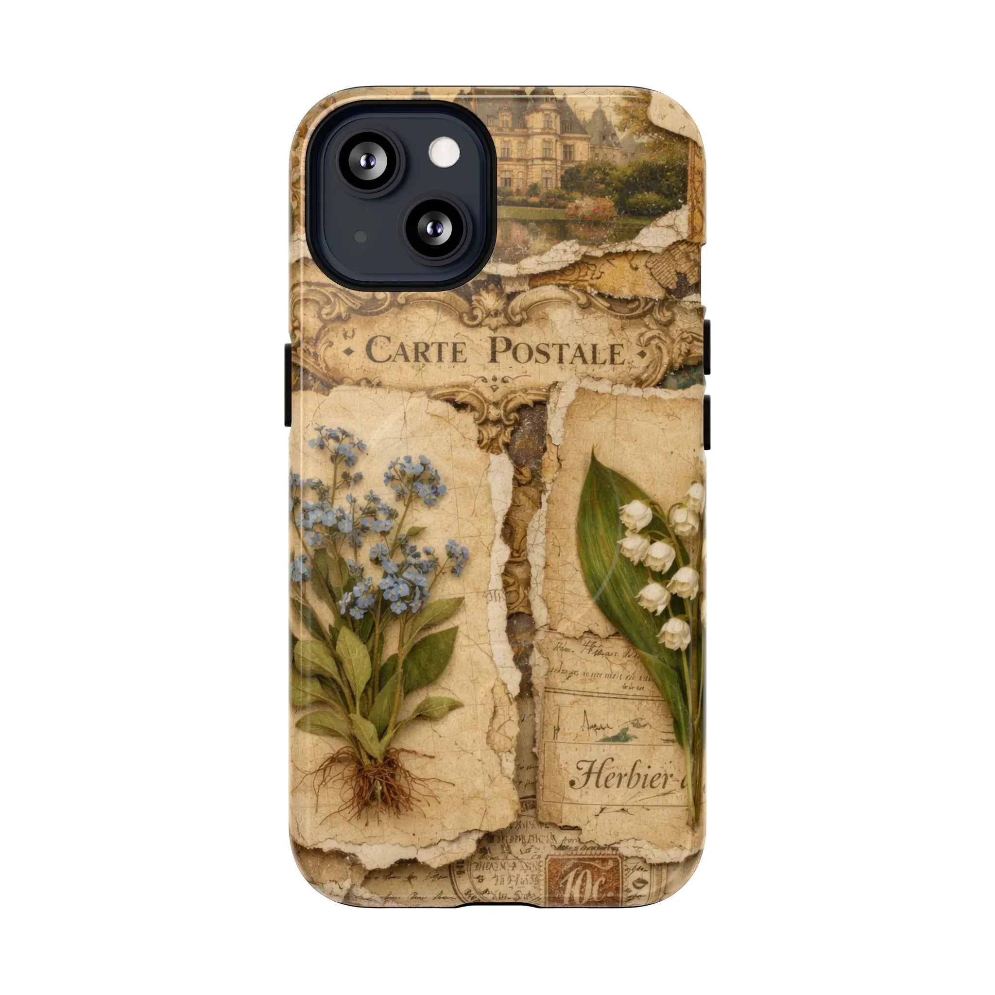 Vintage Botanical Postcard Phone Case for iPhone 13-17 - KARARMDESIGN