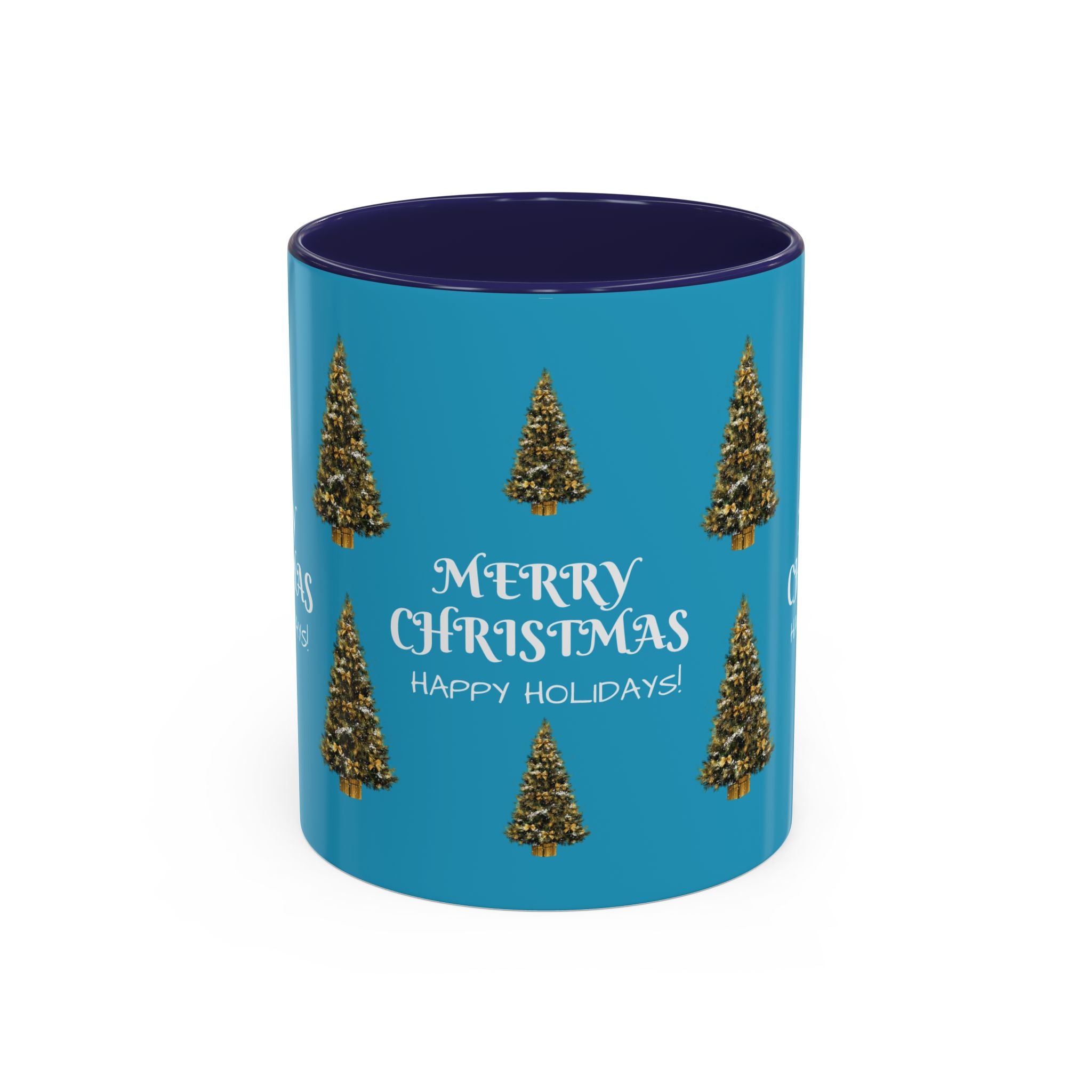 Merry Christmas and Happy Holidays Mug - Accent Coffee Mug (11, 15oz)