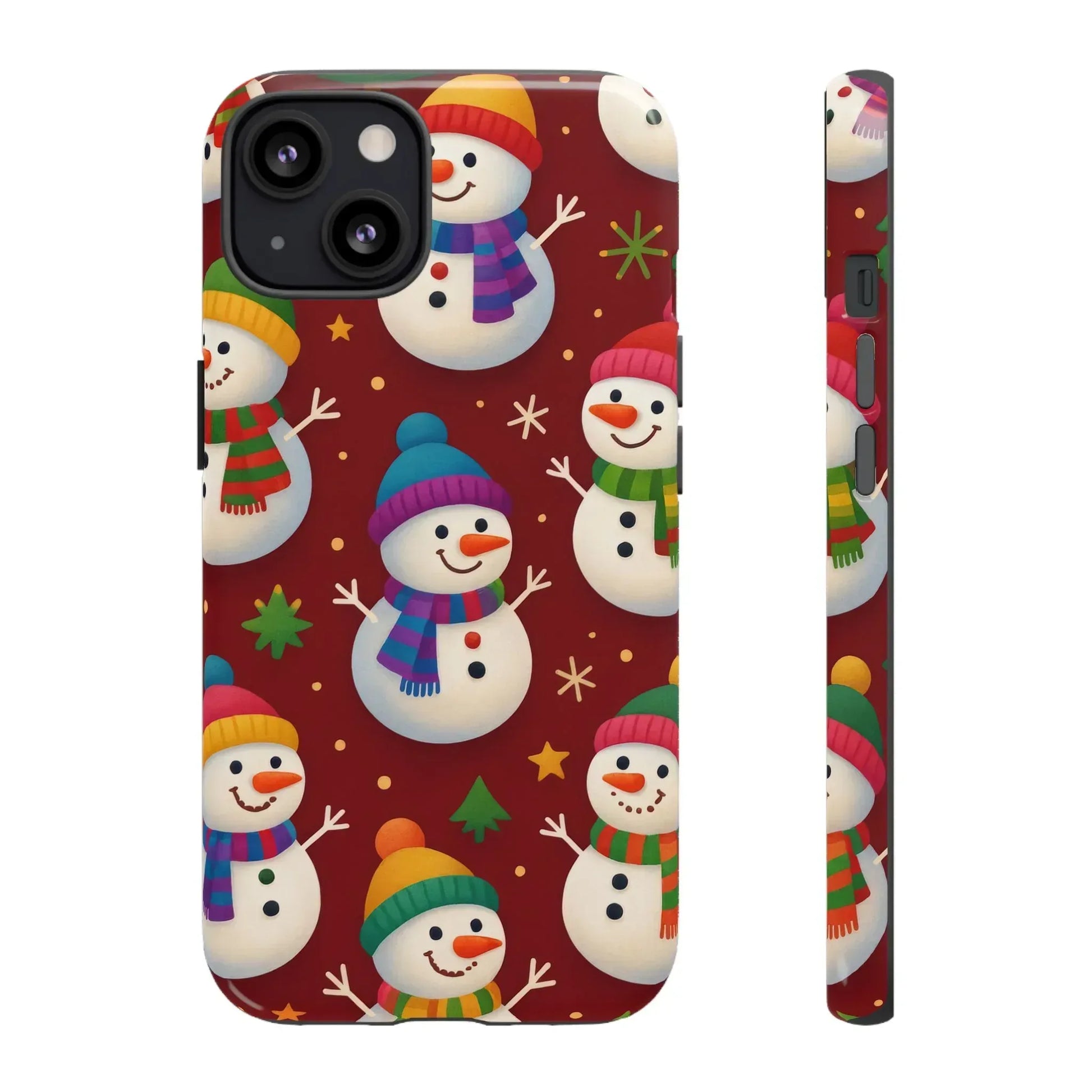 Festive Snowmen Parade Phone Case for iPhone 11–17 and Galaxy S10–S25 - KARARMDESIGN