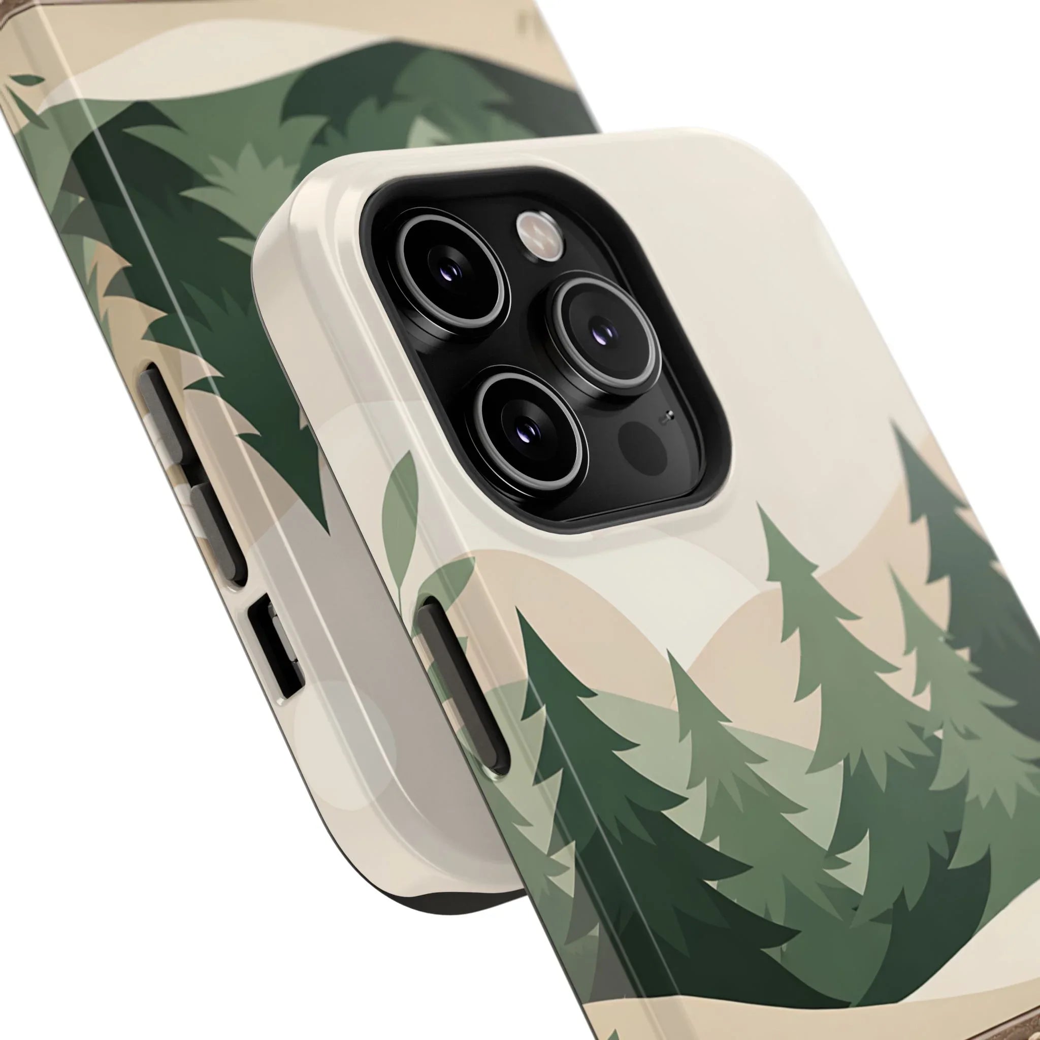 Forest Leather Phone Case for iPhone 11-17 and Galaxy S21-S25 - KARARMDESIGN
