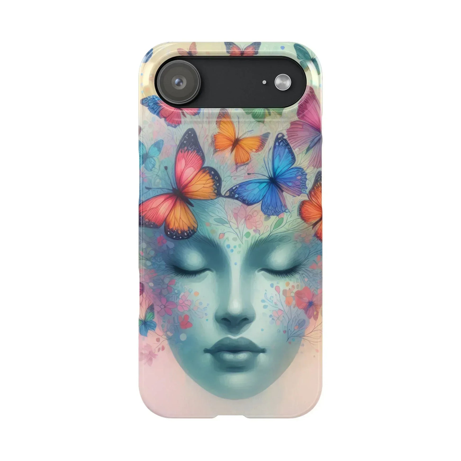 Butterfly Bloom Dreamy Woman Phone Case for iPhone - KARARMDESIGN