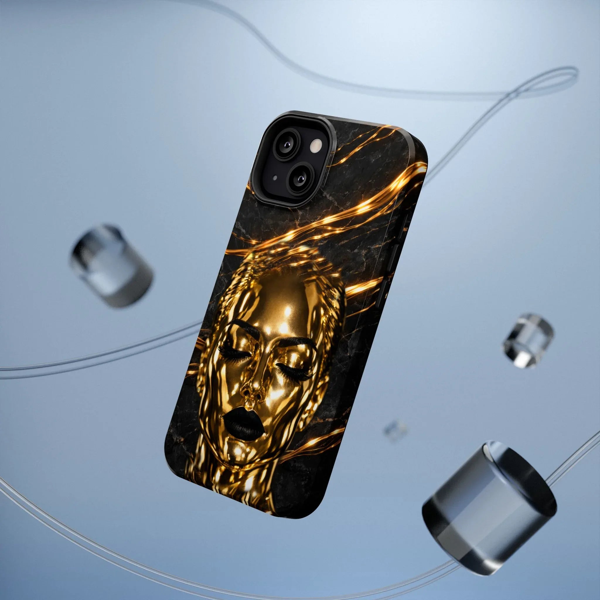 Luxury Gold Portrait Phone Case for iPhone 11-17 and Galaxy S21-S25 - KARARMDESIGN