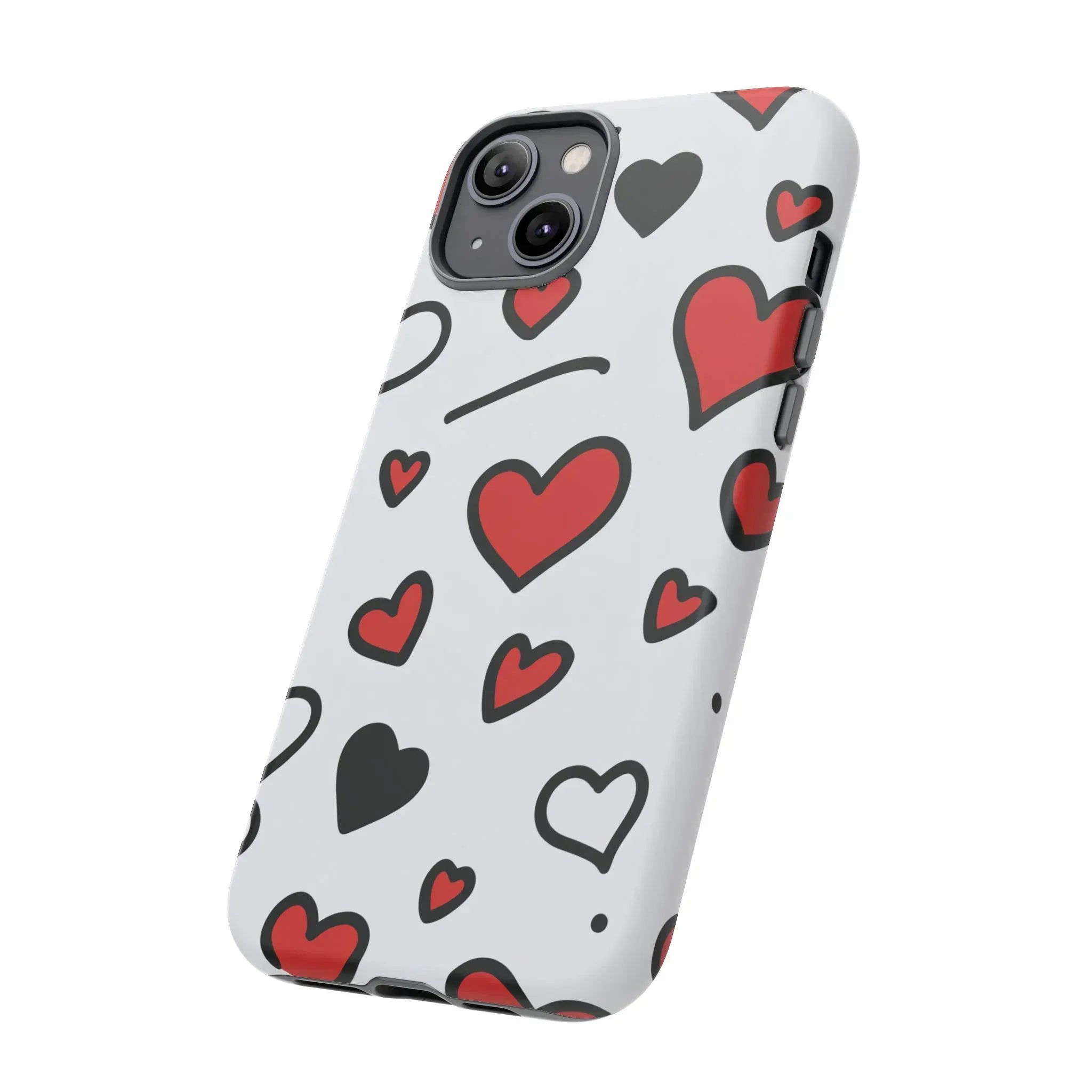 Scattered Hearts Phone Case for iPhone 11-17 and Galaxy S10-S25 - KARARMDESIGN