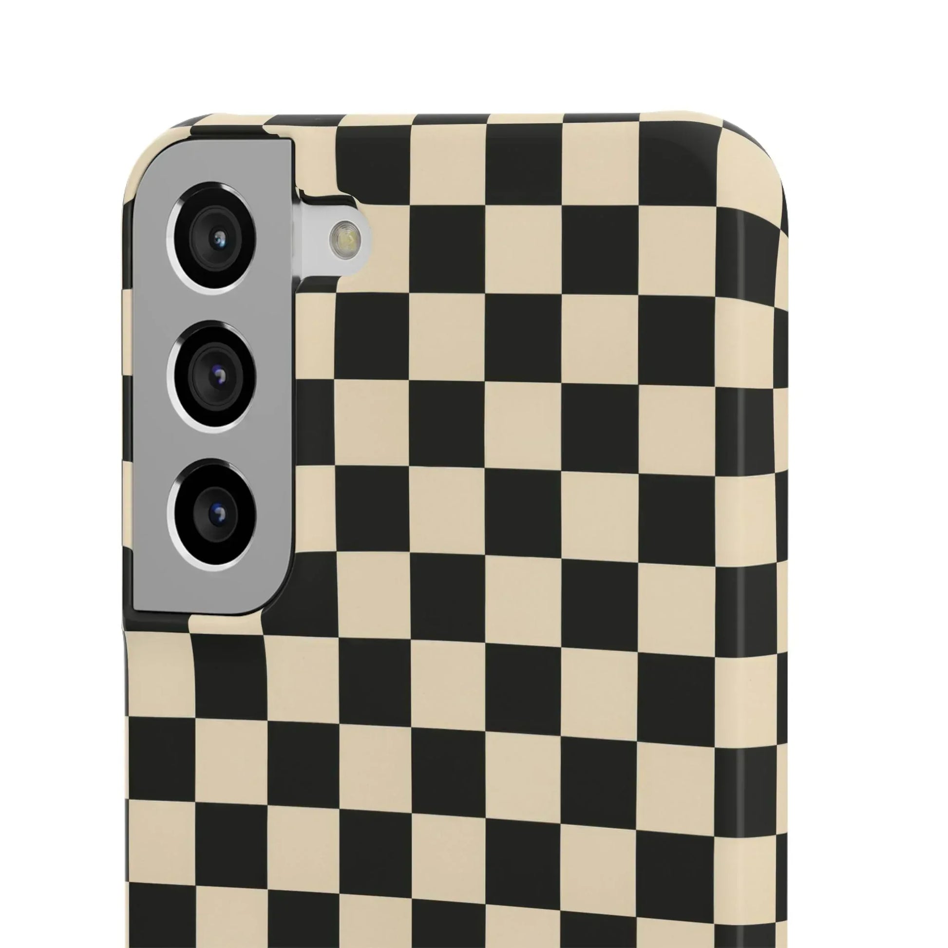 Stylish Matte Checker Phone Case for iPhone 11-17 and Galaxy S20-S25 - KARARMDESIGN