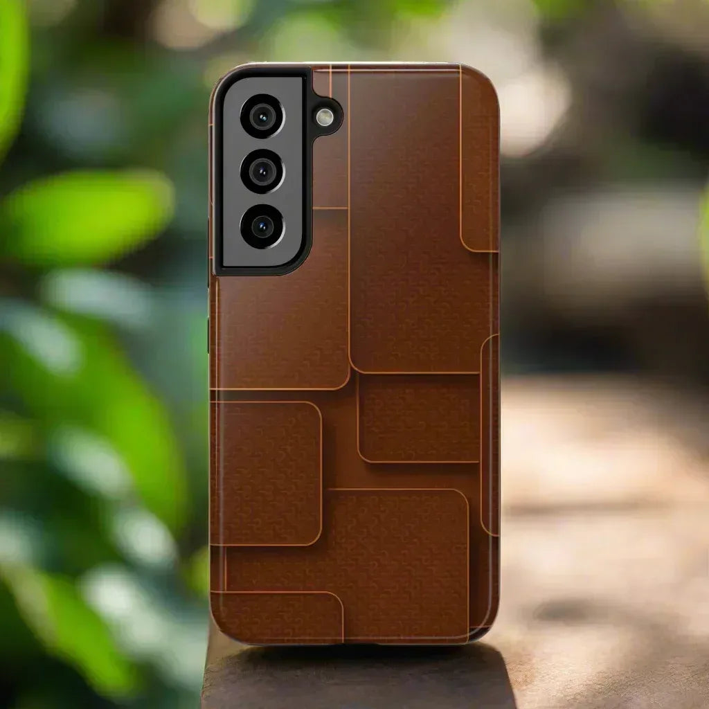 Textured Brown Phone Case for iPhone 7-16 and Samsung Galaxy S21-S24 - KARARMDESIGN