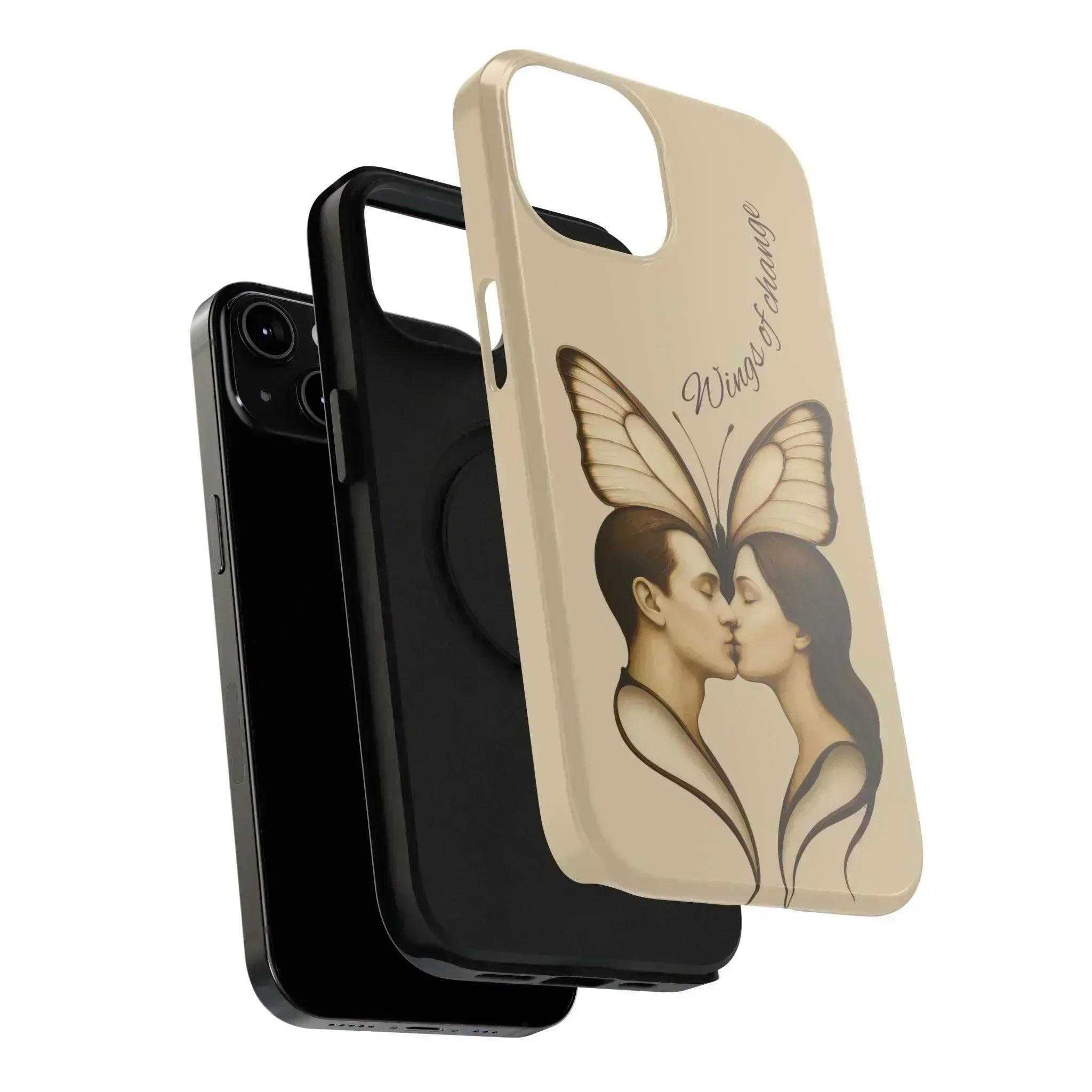 Romantic Butterfly Couple Phone Case for iPhone 12-16 and Galaxy S21-S22 - KARARMDESIGN