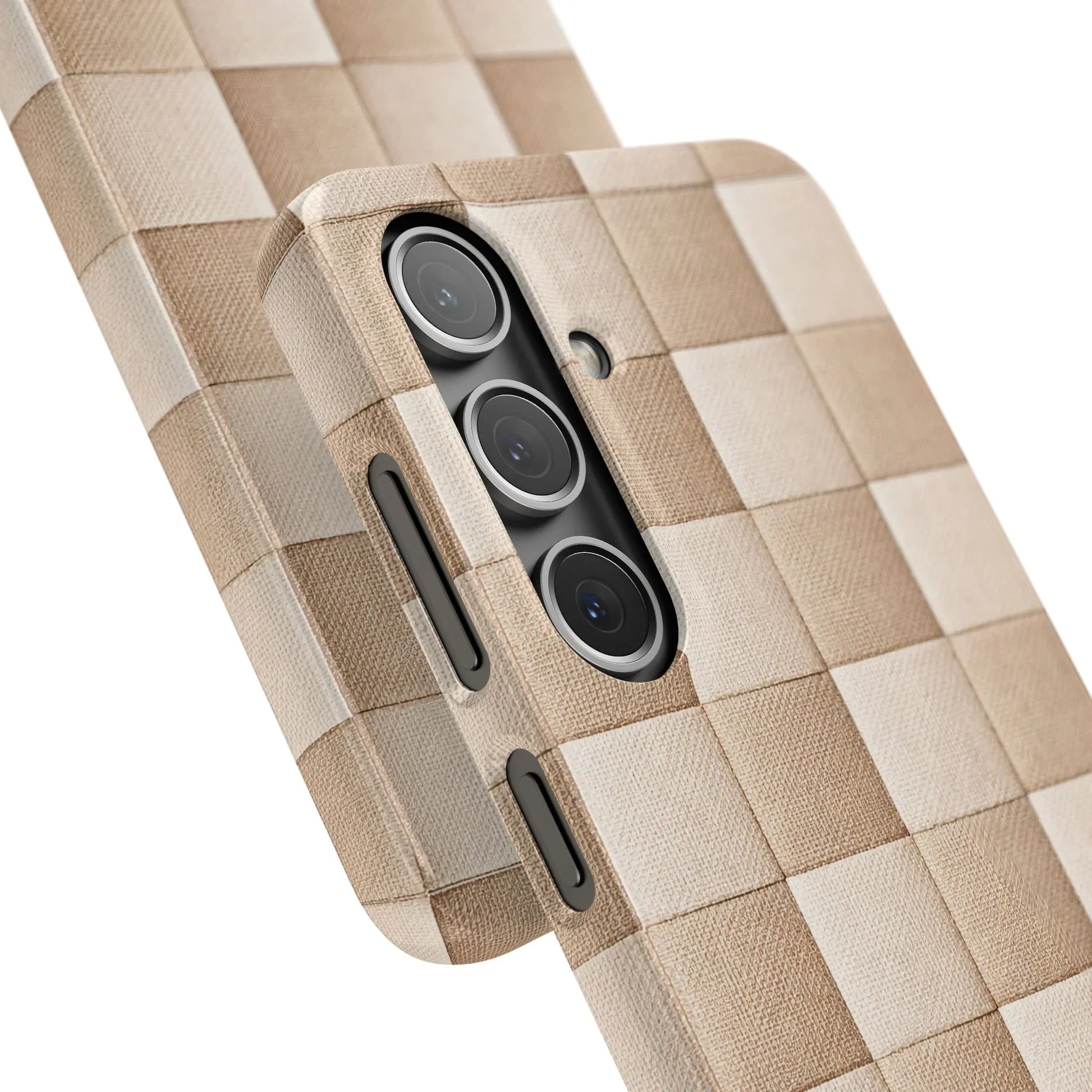 Beige Woven Phone Case for iPhone 11-17 and Galaxy S20-S25 - KARARMDESIGN