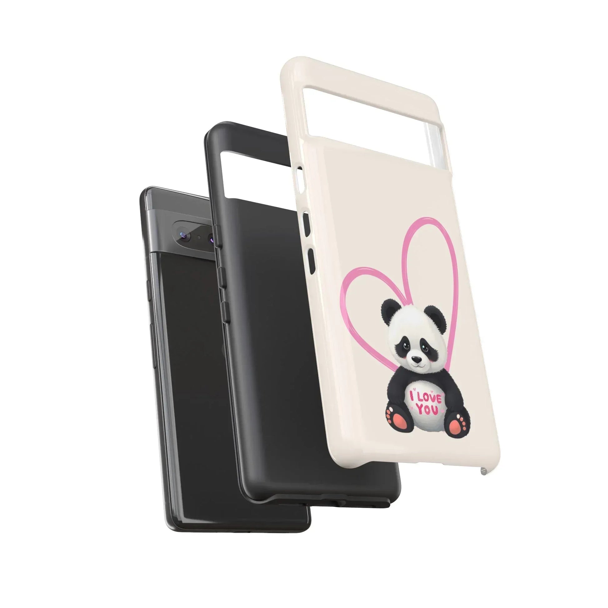 Cute Panda Heart Love Phone Case for Google Pixel up to 9 - KARARMDESIGN