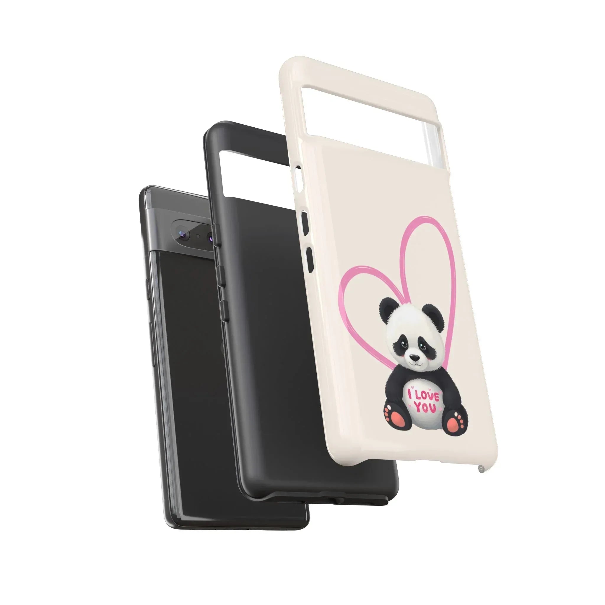 Cute Panda Heart Love Phone Case for Google Pixel up to 9 - KARARMDESIGN