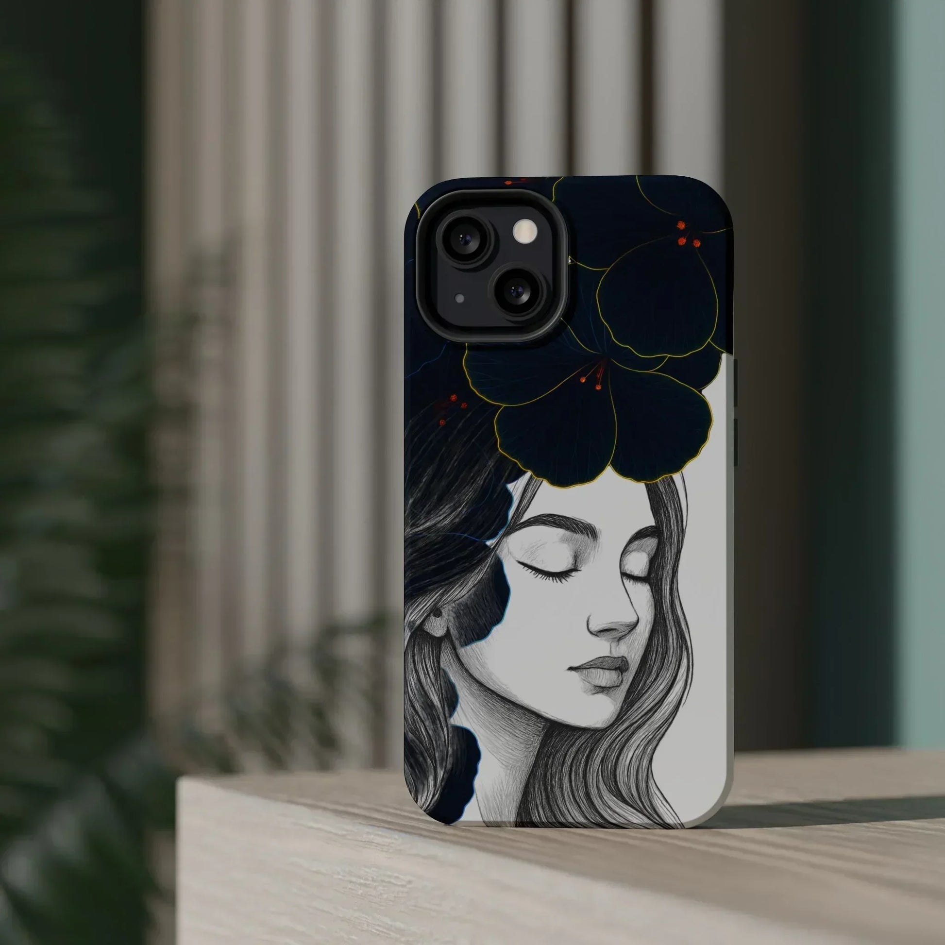 Dark Floral Elegance Phone Case for iPhone 13-16 Models - KarArmDesign