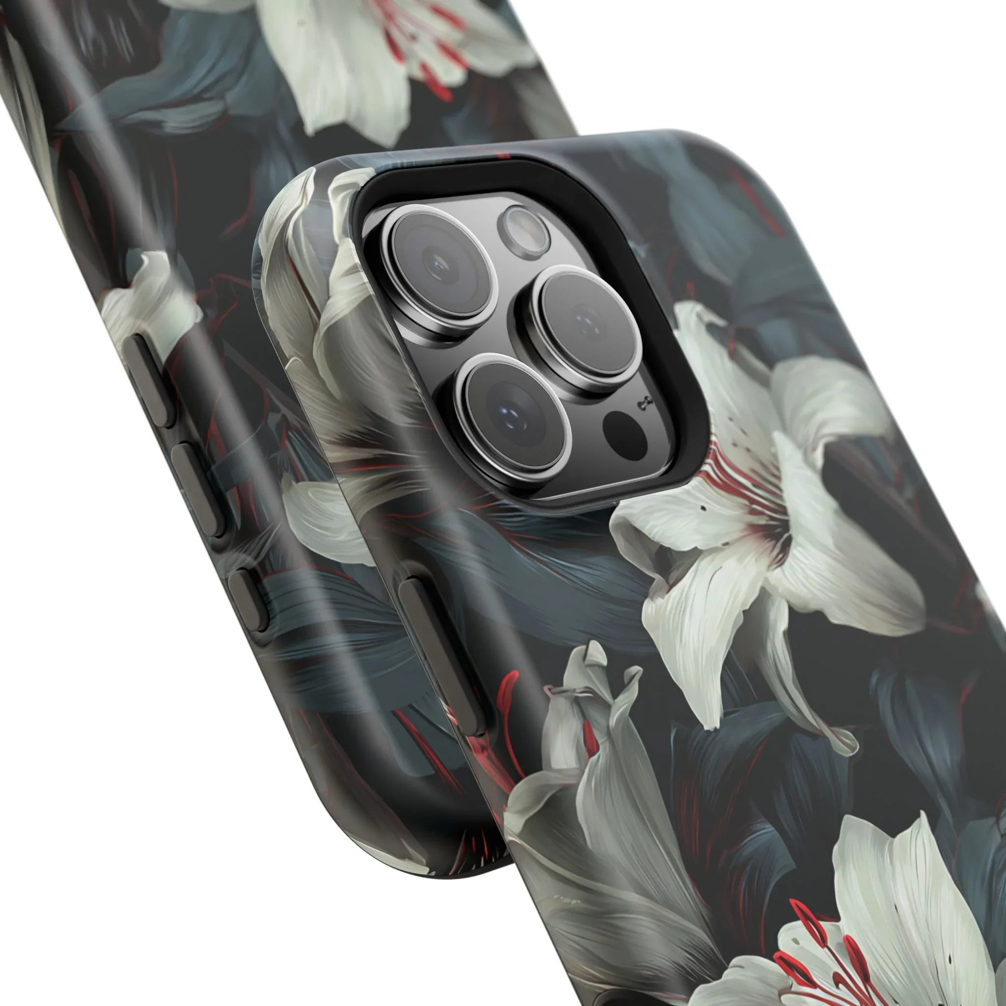 White Lily Floral Phone Case for iPhone 13-17 - KARARMDESIGN