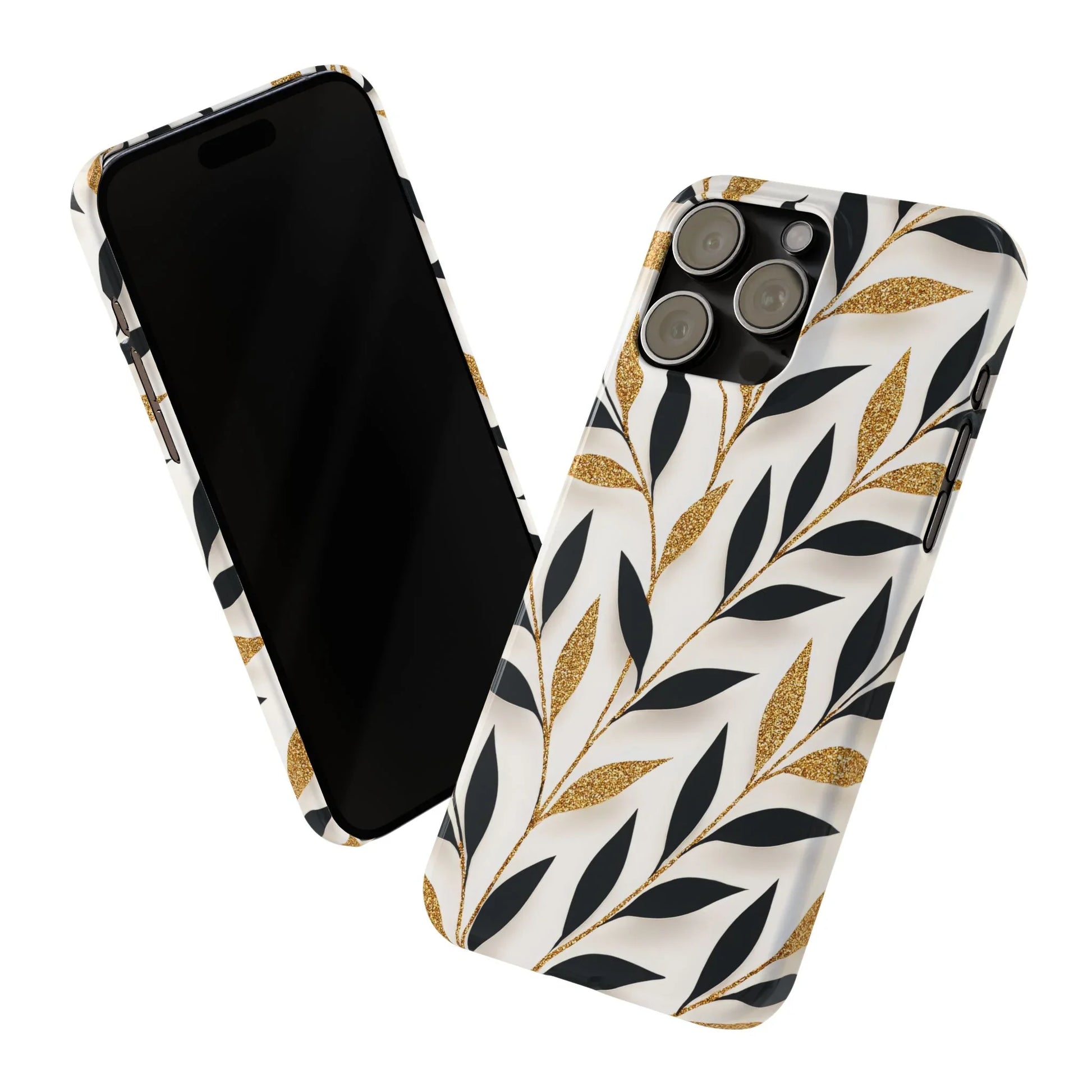 Botanical Gold Leaf Phone Case for iPhone 7-16 Models - KarArmDesign
