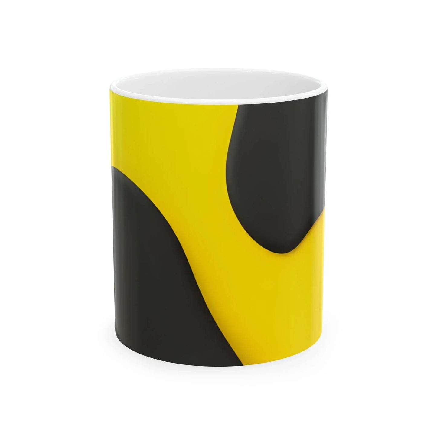 Black and Yellow Ceramic Mug - 11oz - KarArmDesign