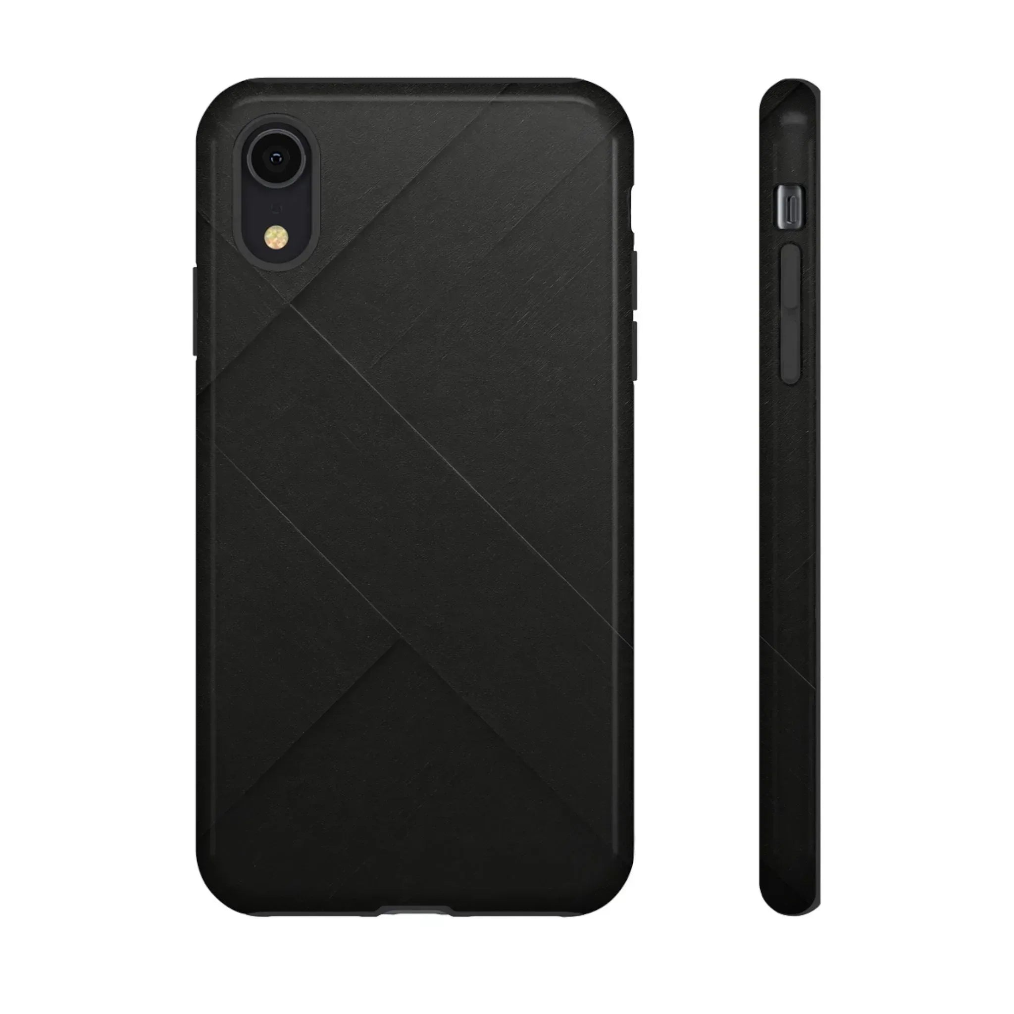 Matte Black Diagonal Line Phone Case for iPhone 8-16 and Galaxy S10-S25 - KARARMDESIGN