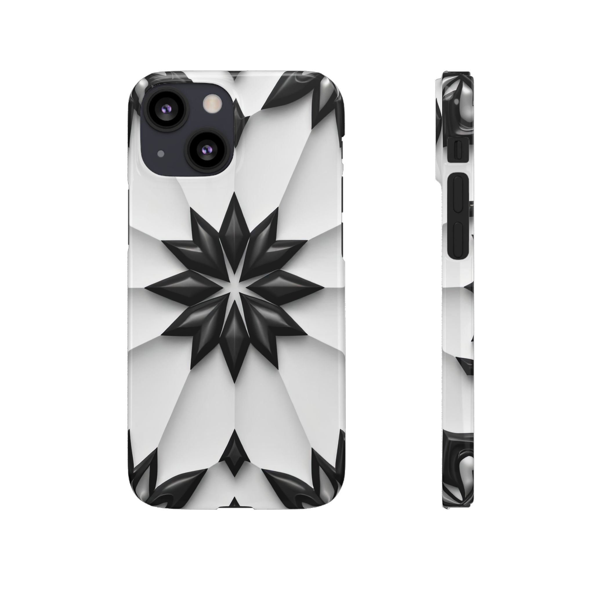 Black & White Geometric Snap Case for iPhone & Samsung Galaxy