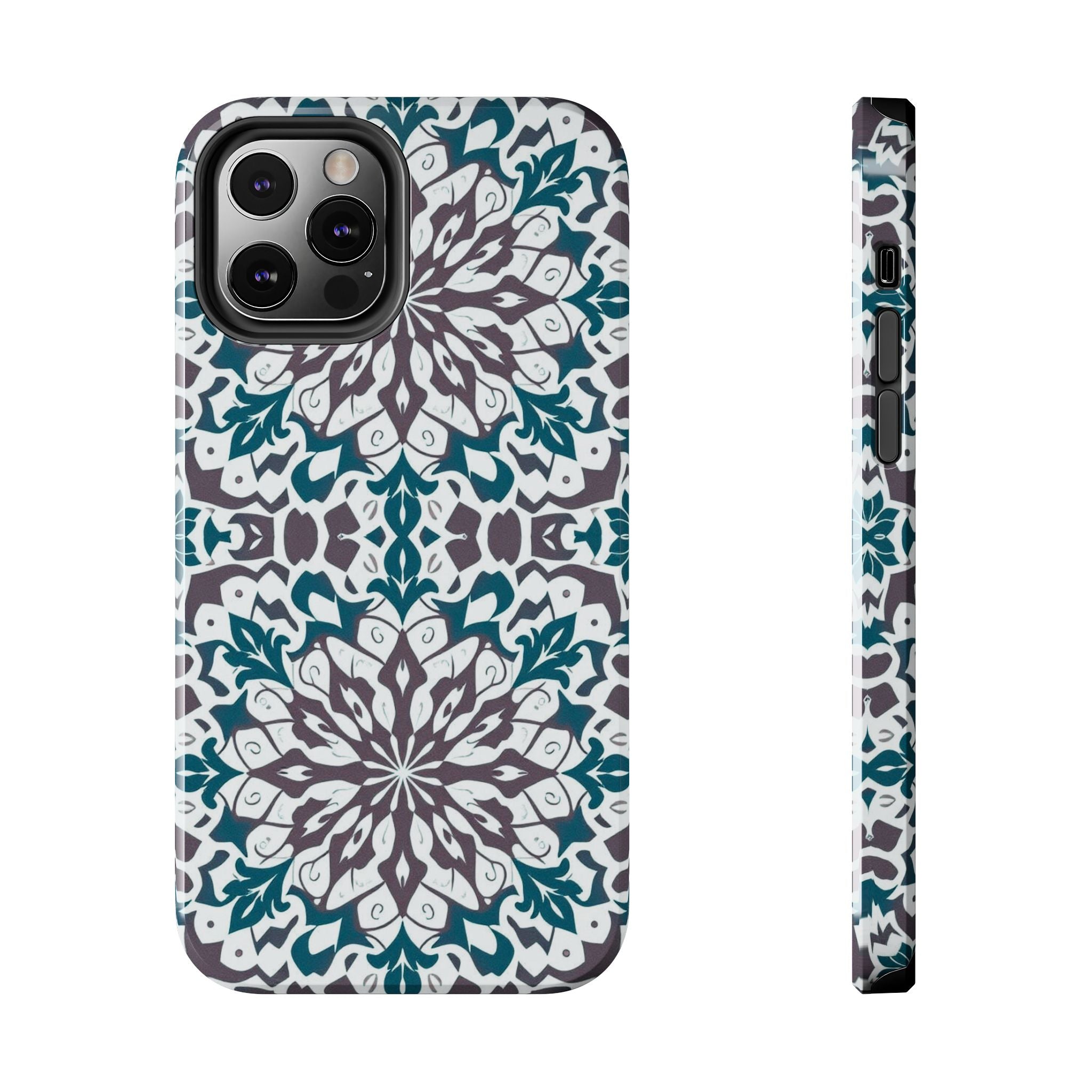 Symmetrical Mandala Phone Case for iPhone 11-17 and Galaxy S21-S25