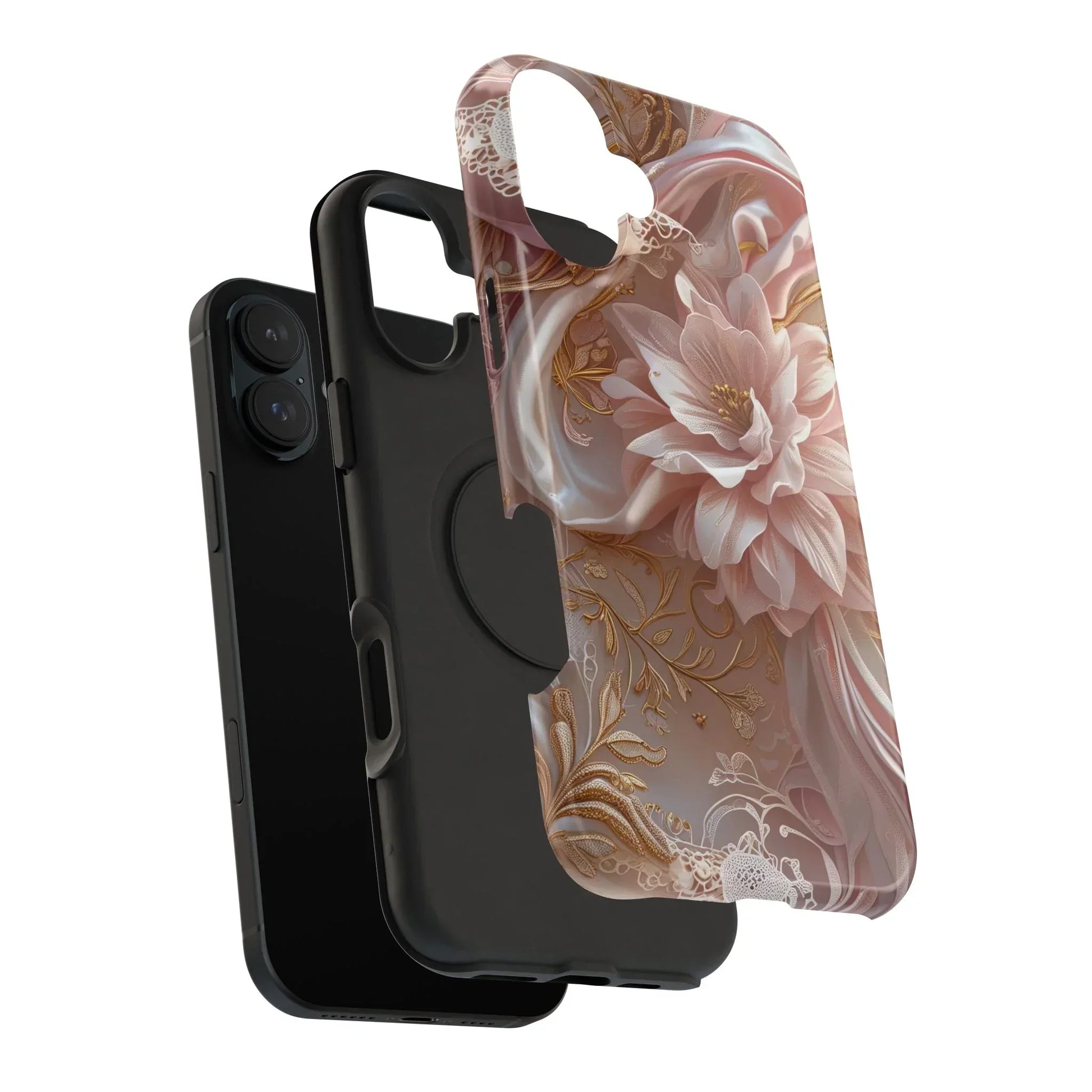 Elegant Floral Impact-Resistant Phone Case for iPhone 12-16 and Samsung Galaxy S21-S22 Models - KarArmDesign