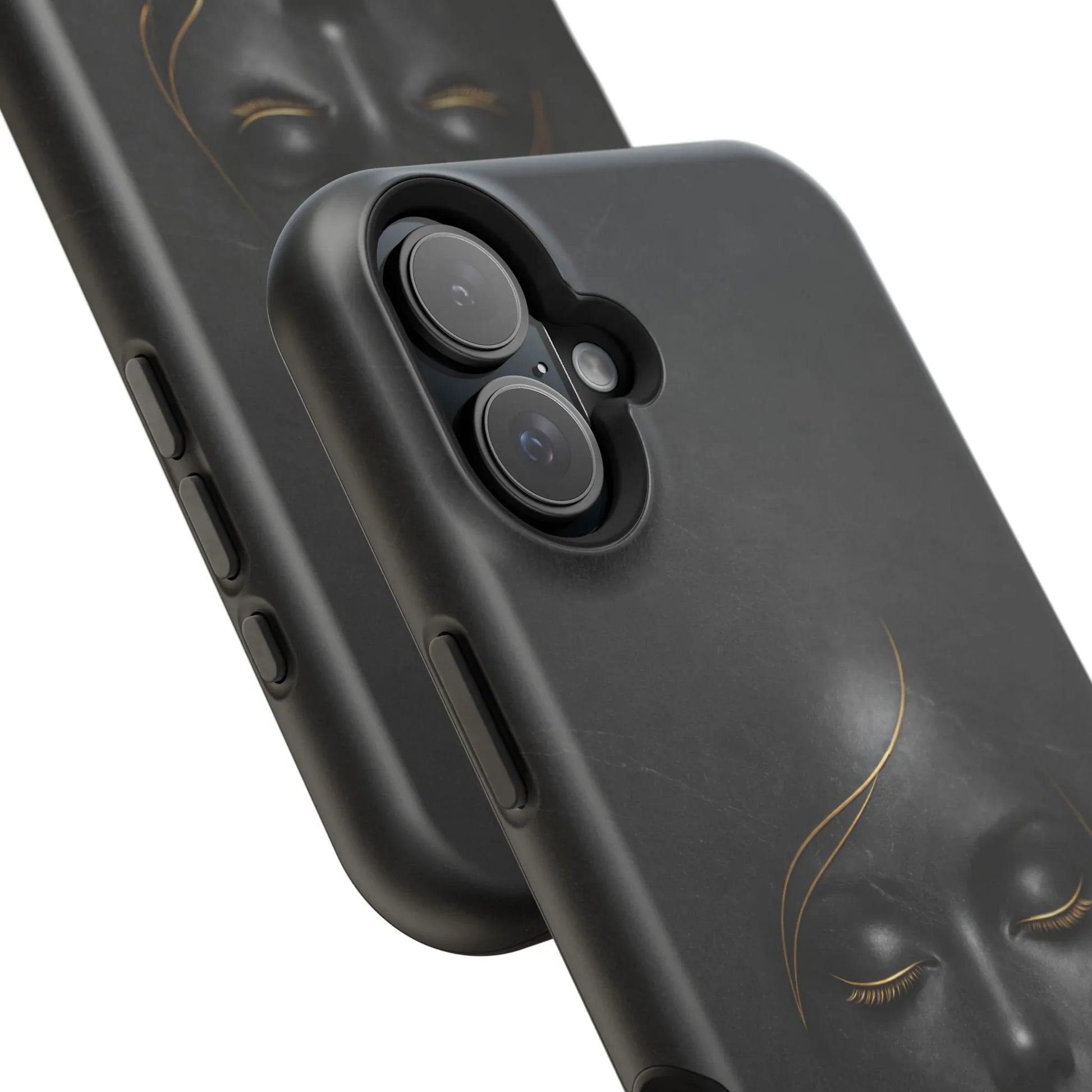 Black Gold Face Phone Case for iPhone 13-17 - KARARMDESIGN
