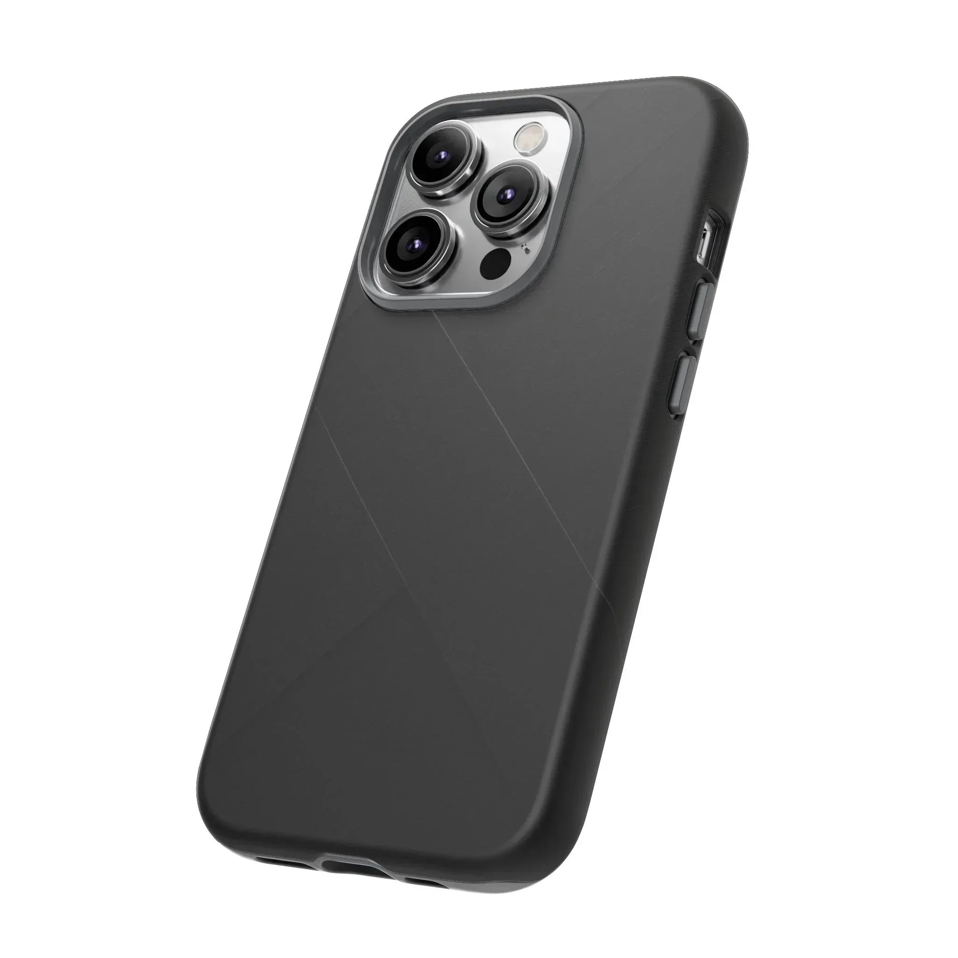 Matte Black Diagonal Line Phone Case for iPhone 8-16 and Galaxy S10-S25 Models - KarArmDesign