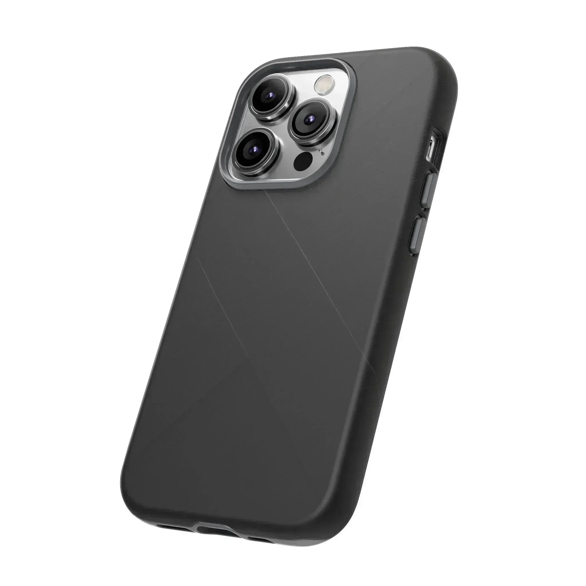 Matte Black Diagonal Line Phone Case for iPhone 8-16 and Galaxy S10-S25 - KARARMDESIGN