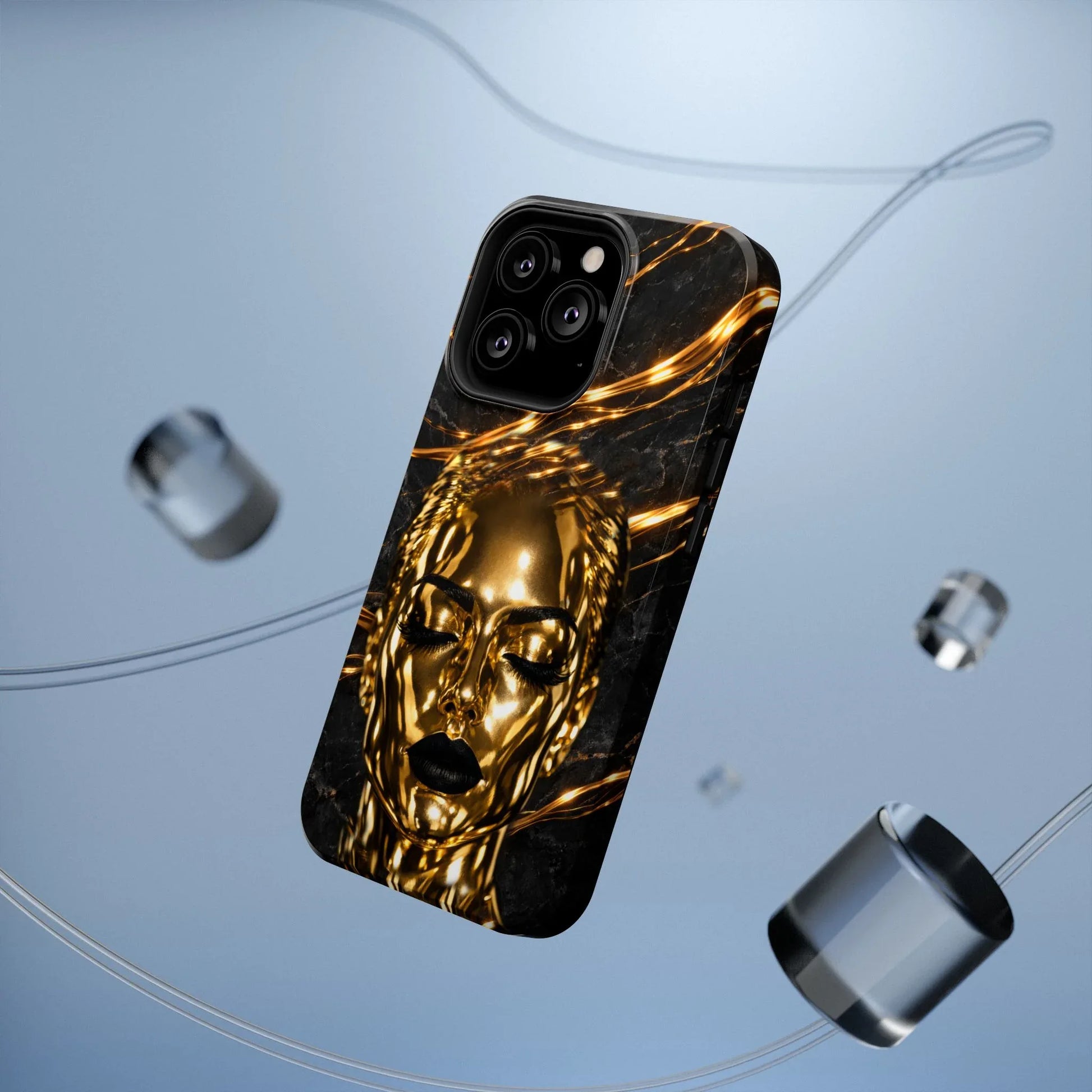 Luxury Gold Portrait Phone Case for iPhone 11-17 and Galaxy S21-S25 - KARARMDESIGN
