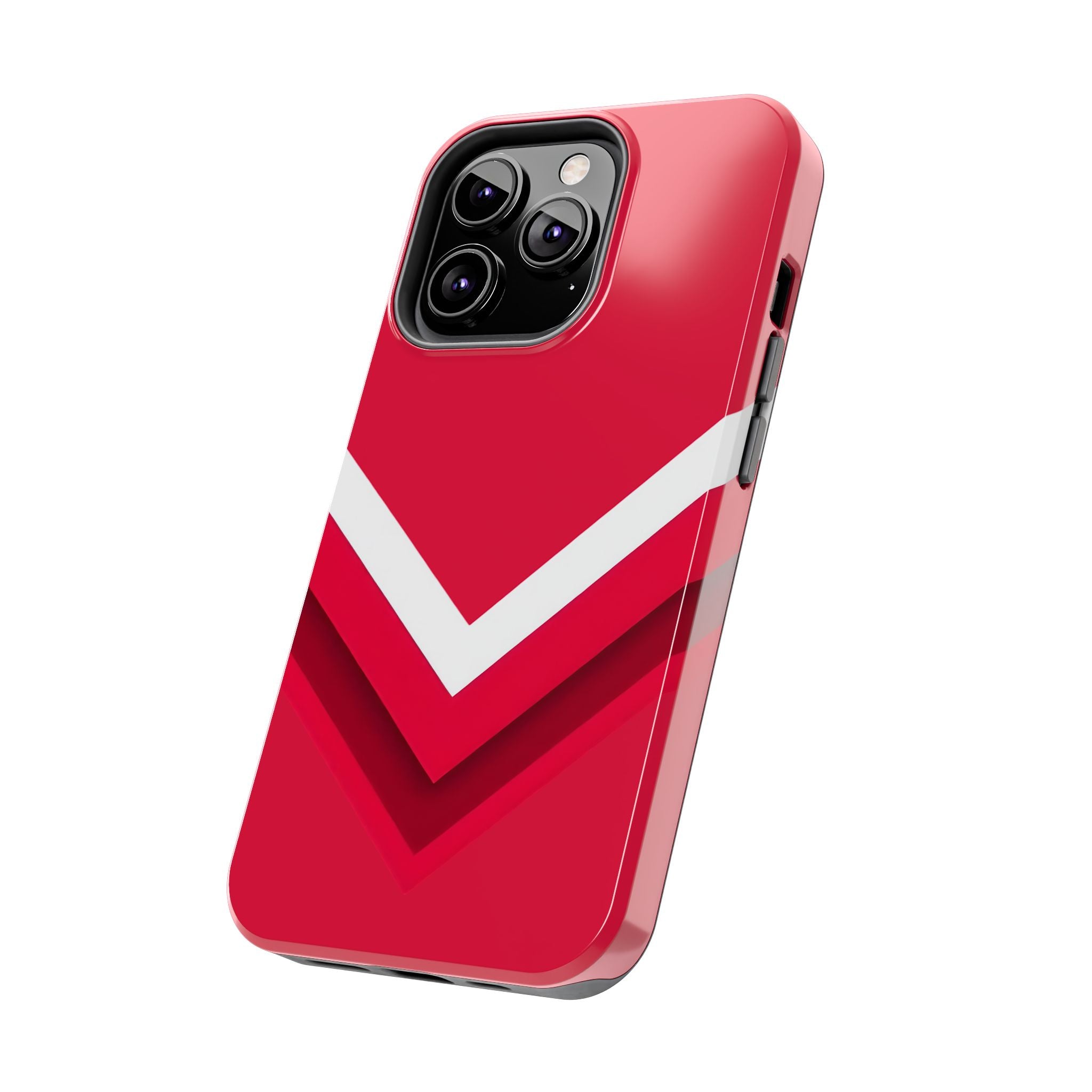 Red Chevron Armor Phone Case for iPhone 11–16 & Galaxy S21–S24