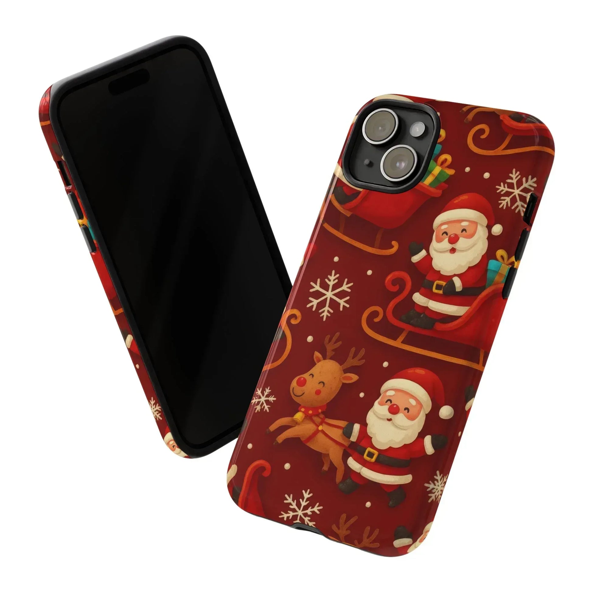Santa Sleigh Ride Phone Case for iPhone 11-17 and Galaxy S10-S25 - KARARMDESIGN