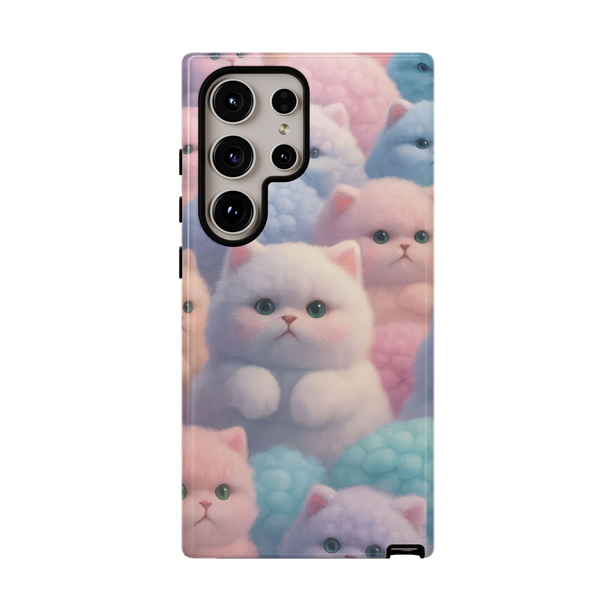 Pastel Kitten Phone Case for iPhone 8-17 and Samsung Galaxy S10-S25 Models - KARARMDESIGN