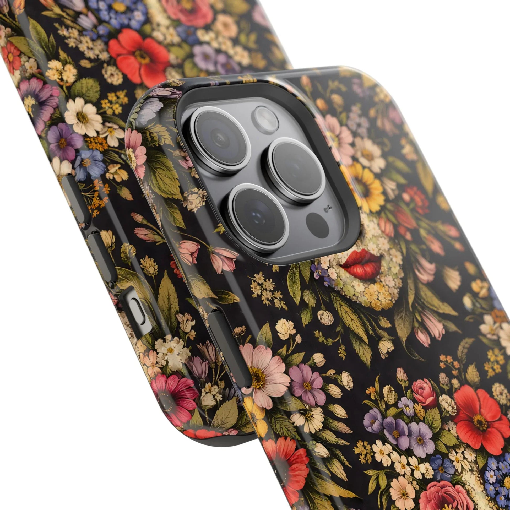 Vintage Flower Face Phone Case for iPhone 13-17 - KARARMDESIGN