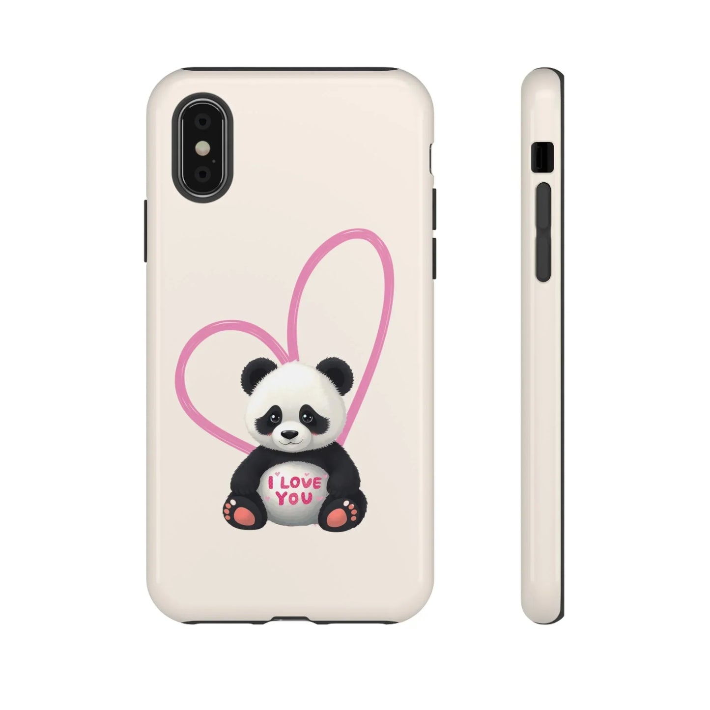Cute Panda Heart Love Phone Case for iPhone 8-16 Models - KarArmDesign