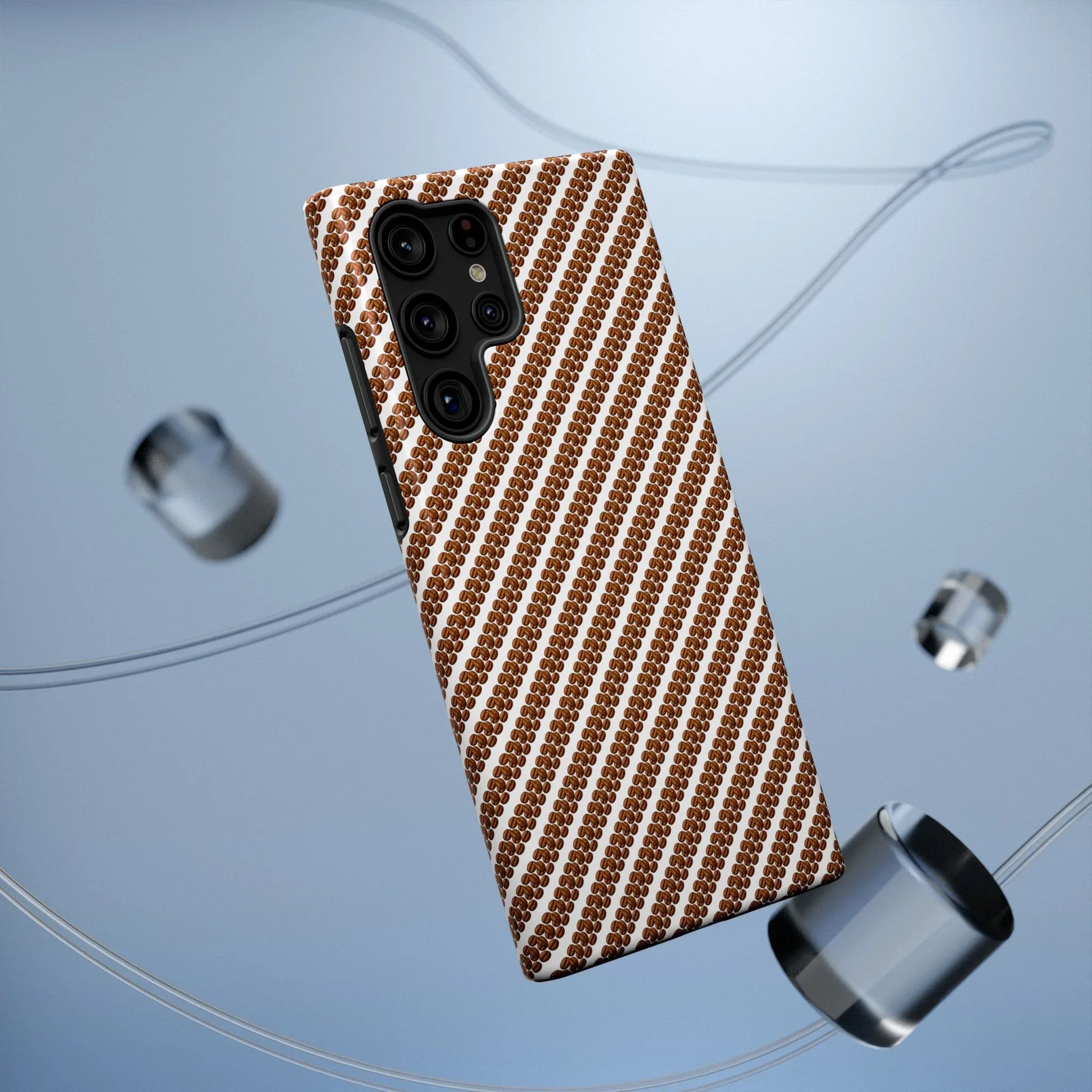 Stylish Coffee Pattern Phone Case for iPhone 11–17 and Galaxy S21–S22 - KARARMDESIGN
