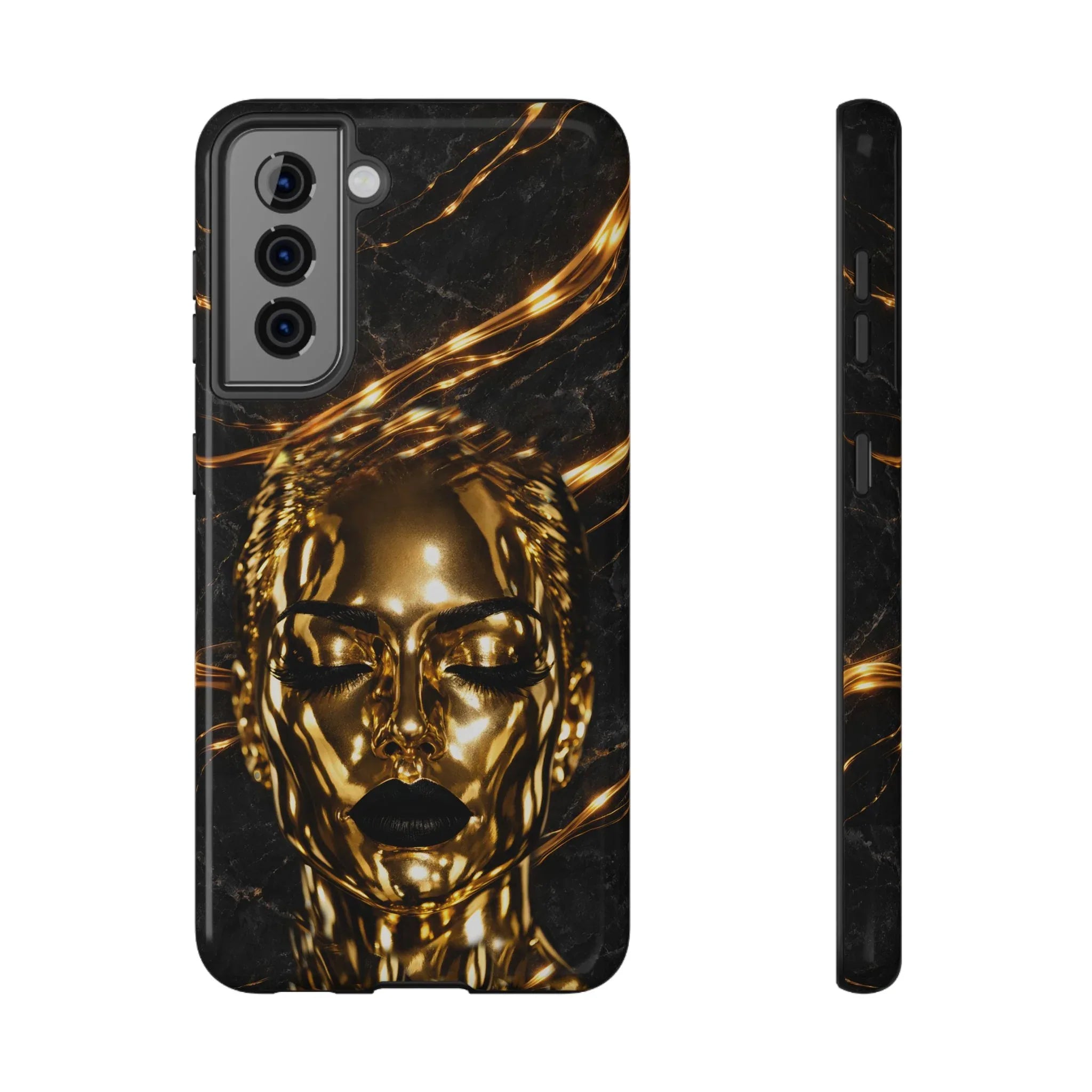 Luxury Gold Portrait Phone Case for iPhone 11-17 and Galaxy S21-S25 - KARARMDESIGN
