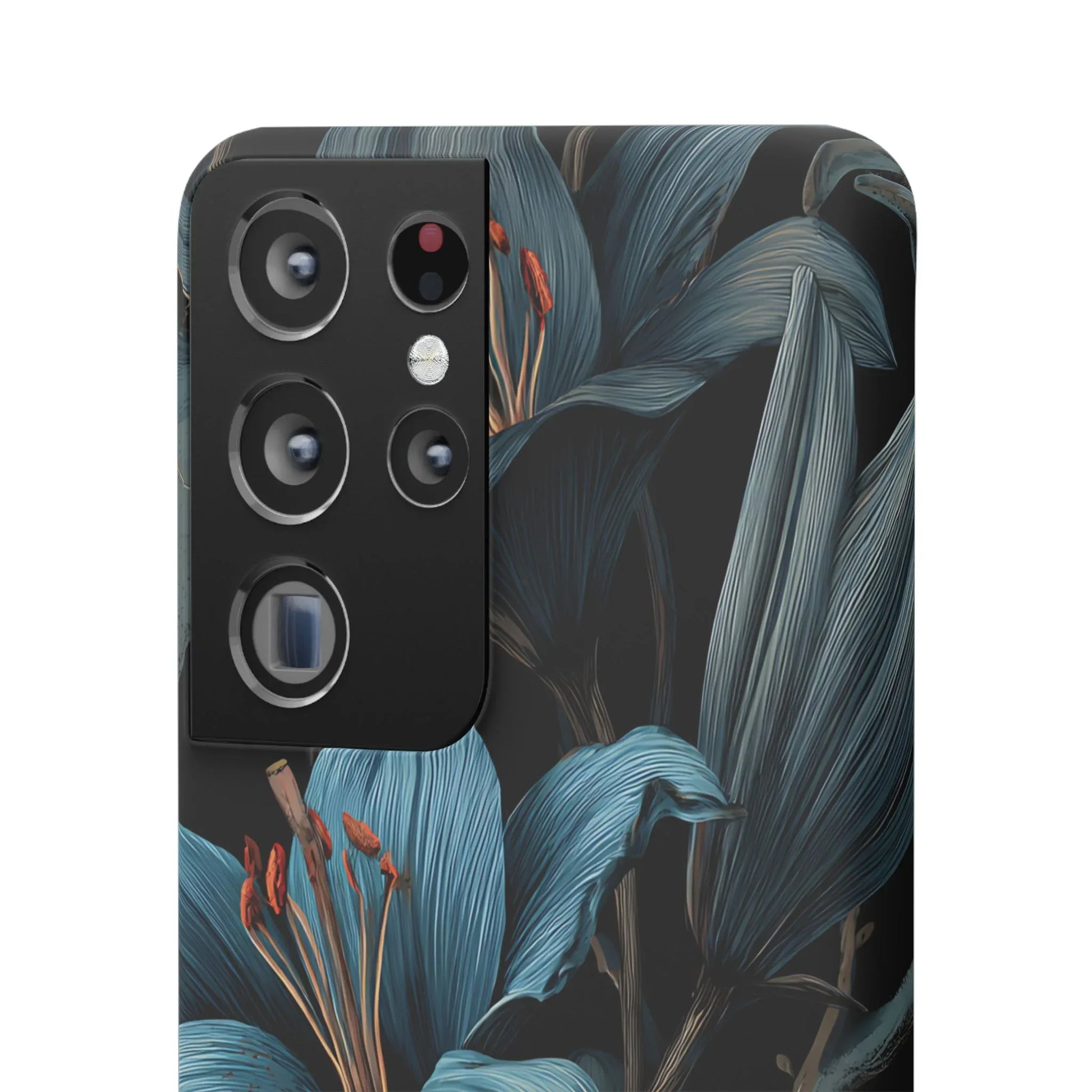 Blue Lily Floral Phone Case for iPhone 11-17 and Galaxy S20-S25 - KARARMDESIGN