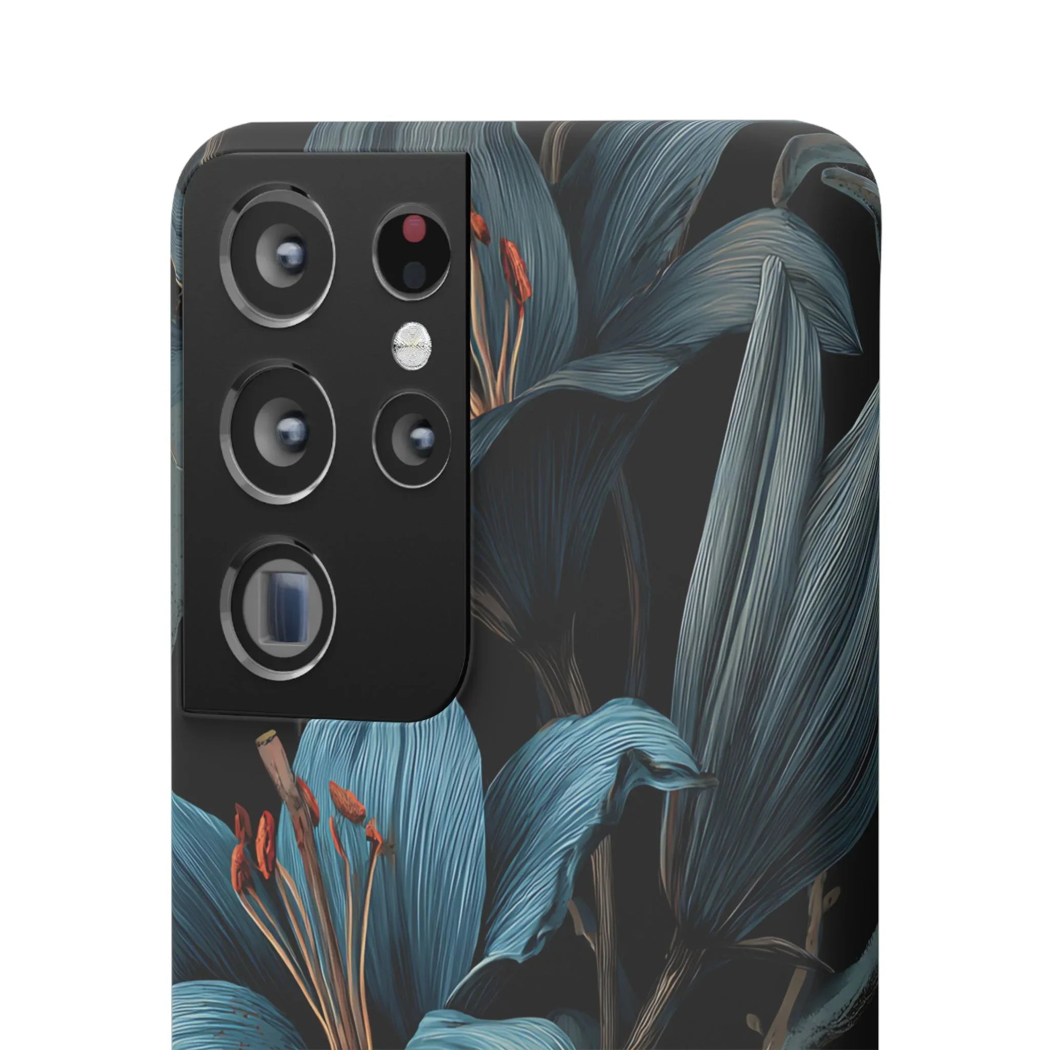 Blue Lily Floral Phone Case for iPhone 11-17 and Galaxy S20-S25 - KARARMDESIGN