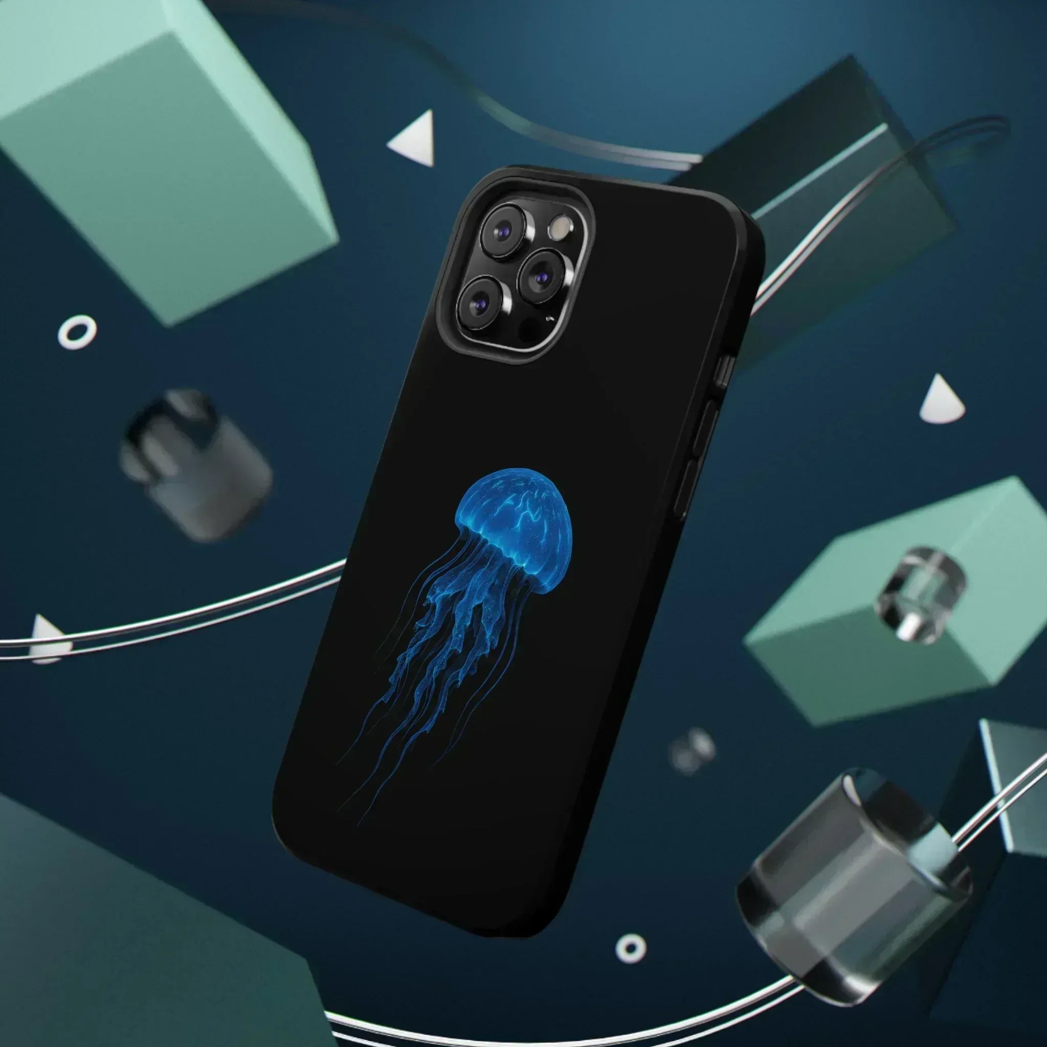 Blue Jellyfish Phone Case for iPhone 12-16 and Galaxy S21-S22 - KARARMDESIGN