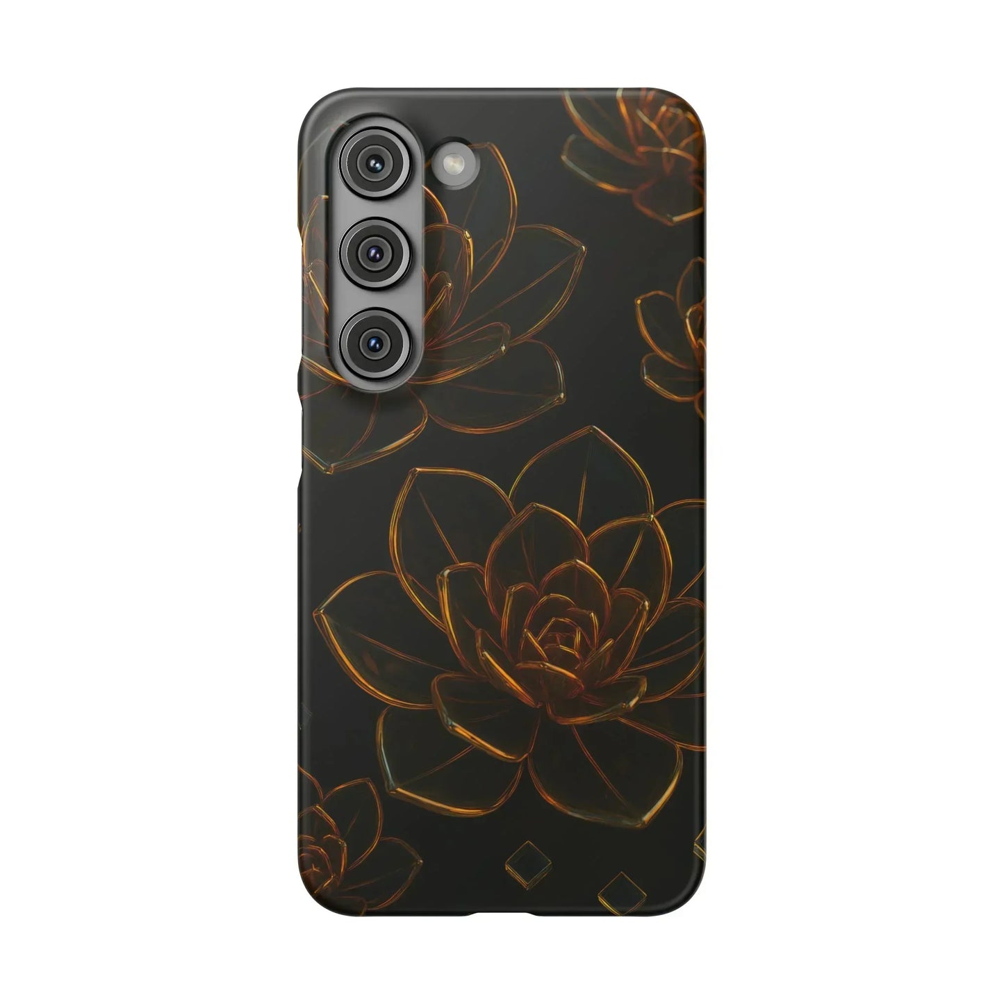 Glass Flower Phone Case for iPhone 7-16 and Galaxy S10-S24 Models