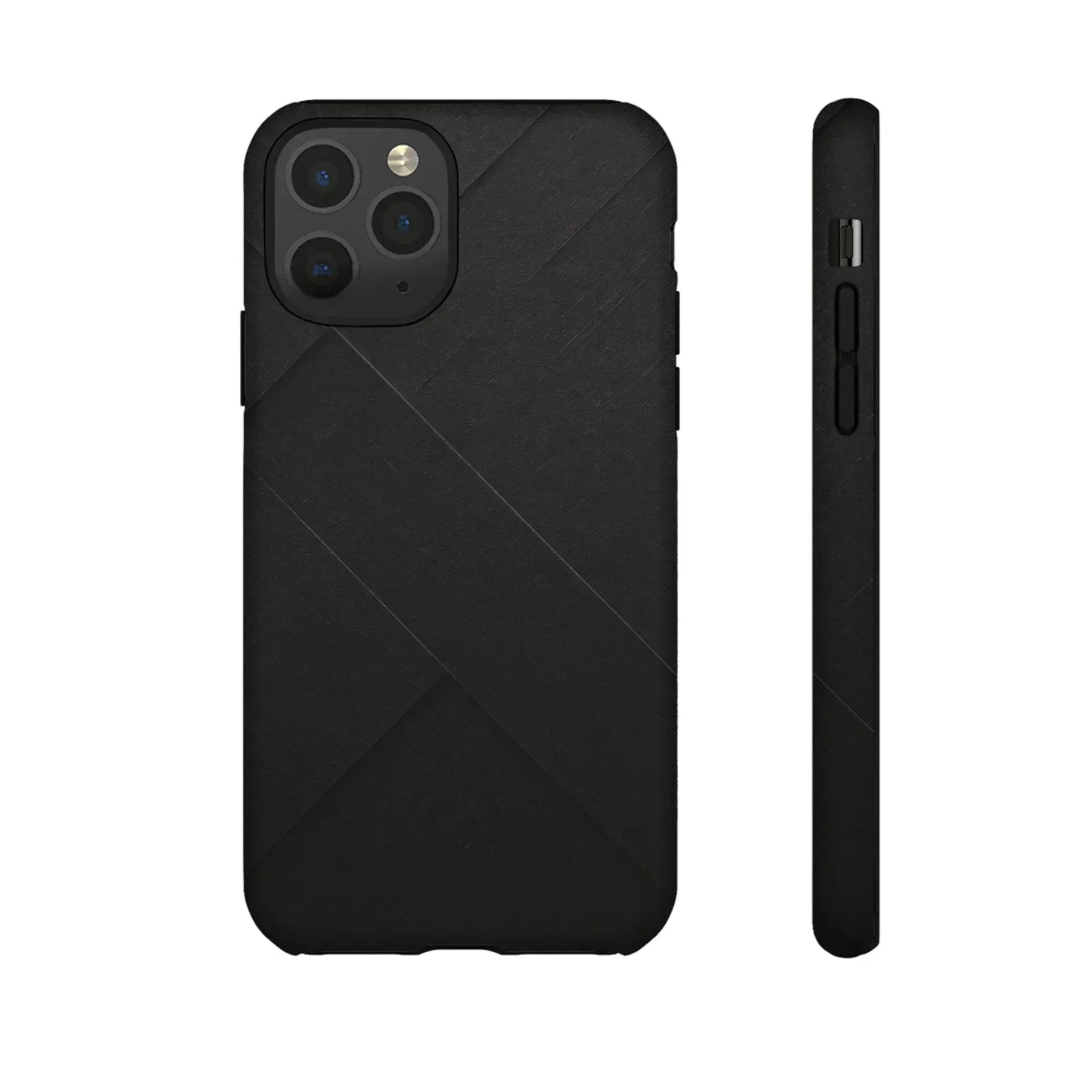 Matte Black Diagonal Line Phone Case for iPhone 8-16 and Galaxy S10-S25 - KARARMDESIGN