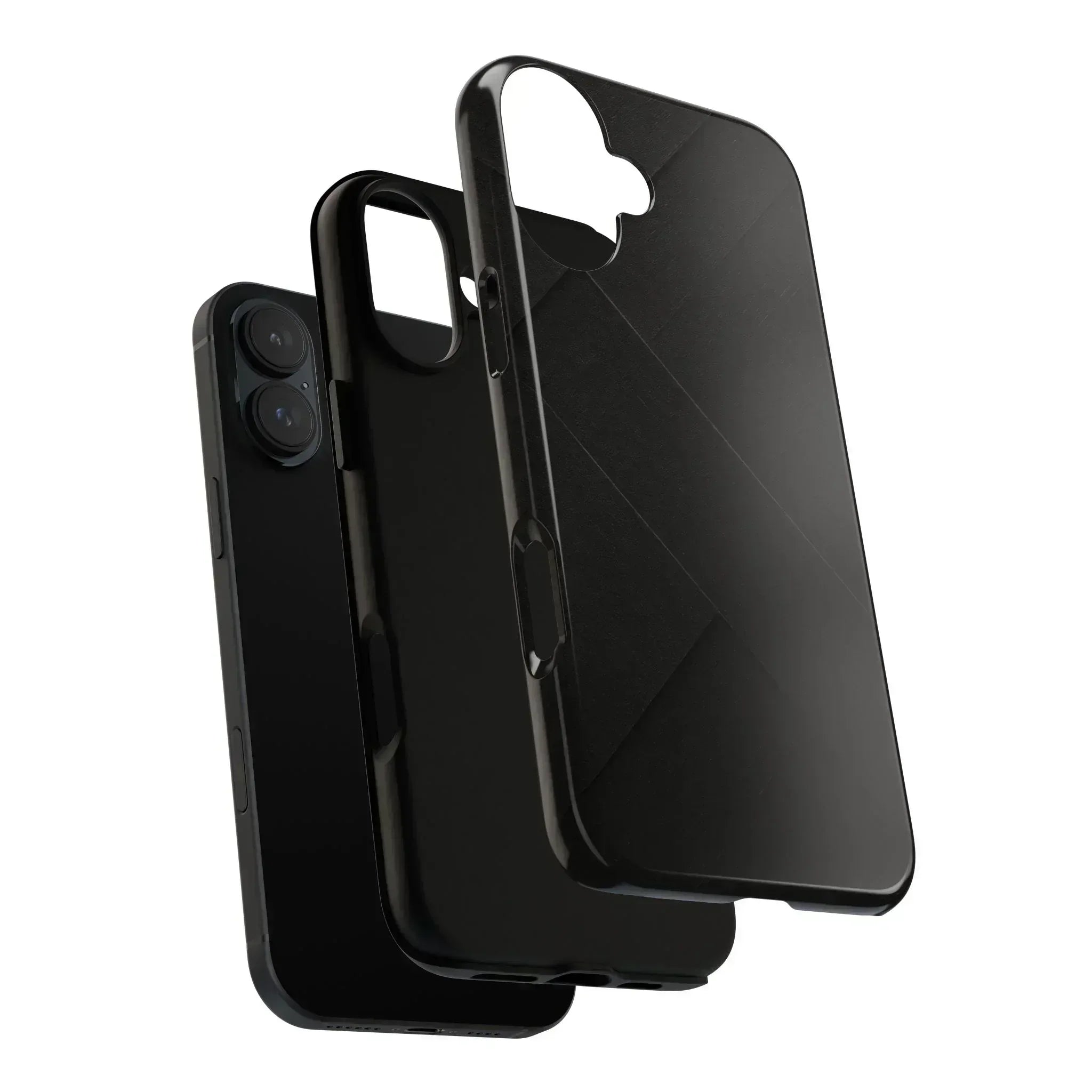 Matte Black Diagonal Line Phone Case for iPhone 8-16 and Galaxy S10-S25 - KARARMDESIGN