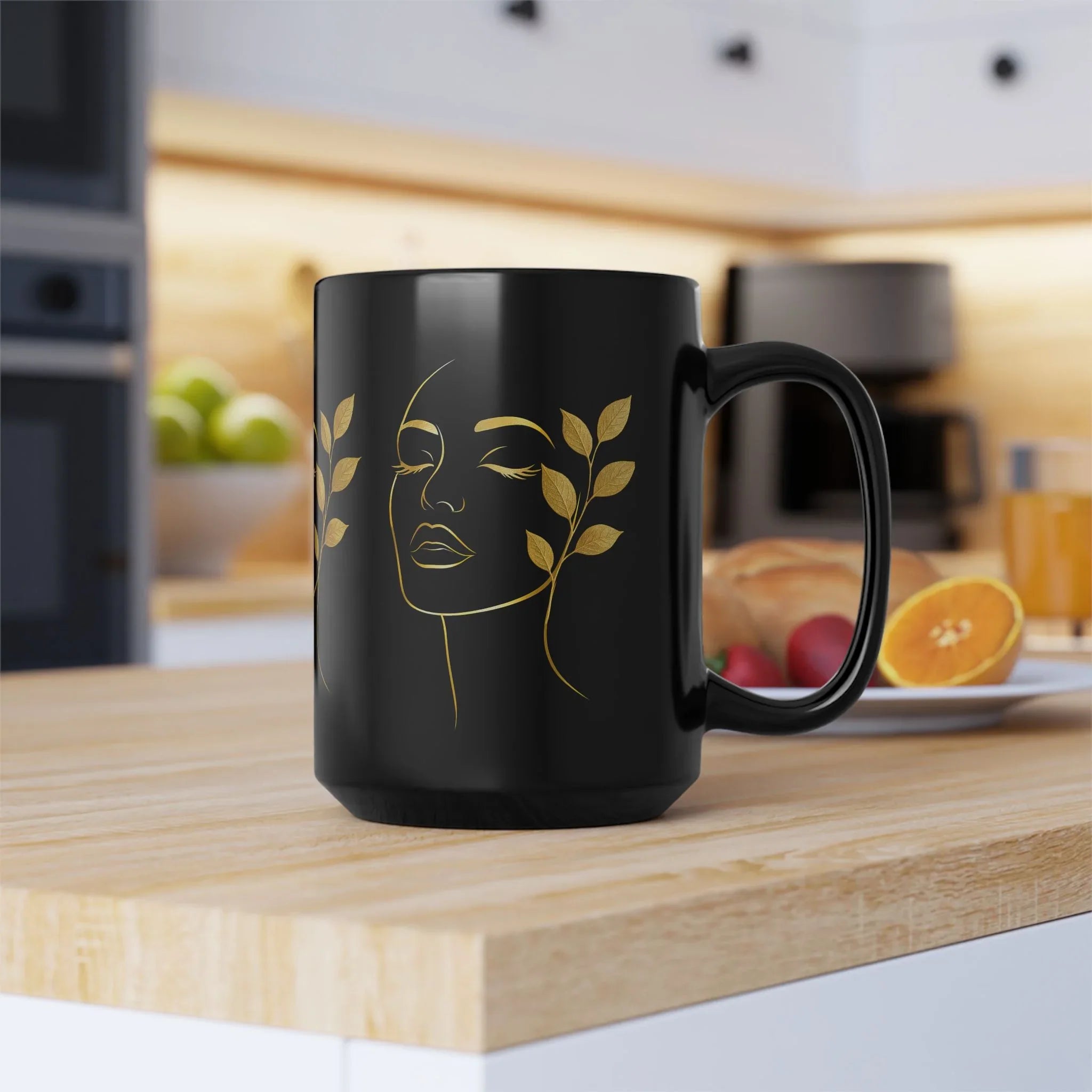 Golden Muse Mug - Black Mug (11oz, 15oz) - KARARMDESIGN
