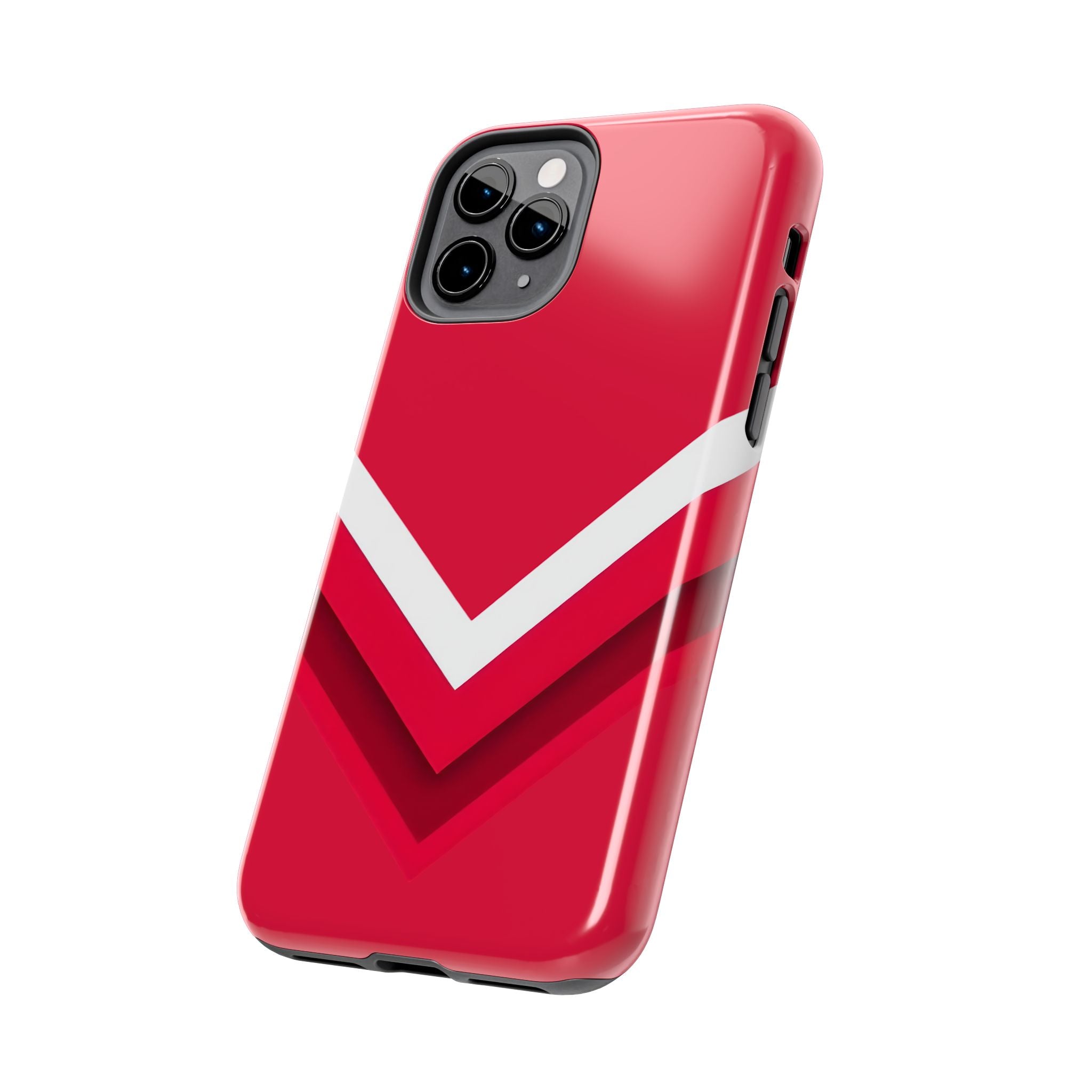Red Chevron Armor Phone Case for iPhone 11–16 & Galaxy S21–S24