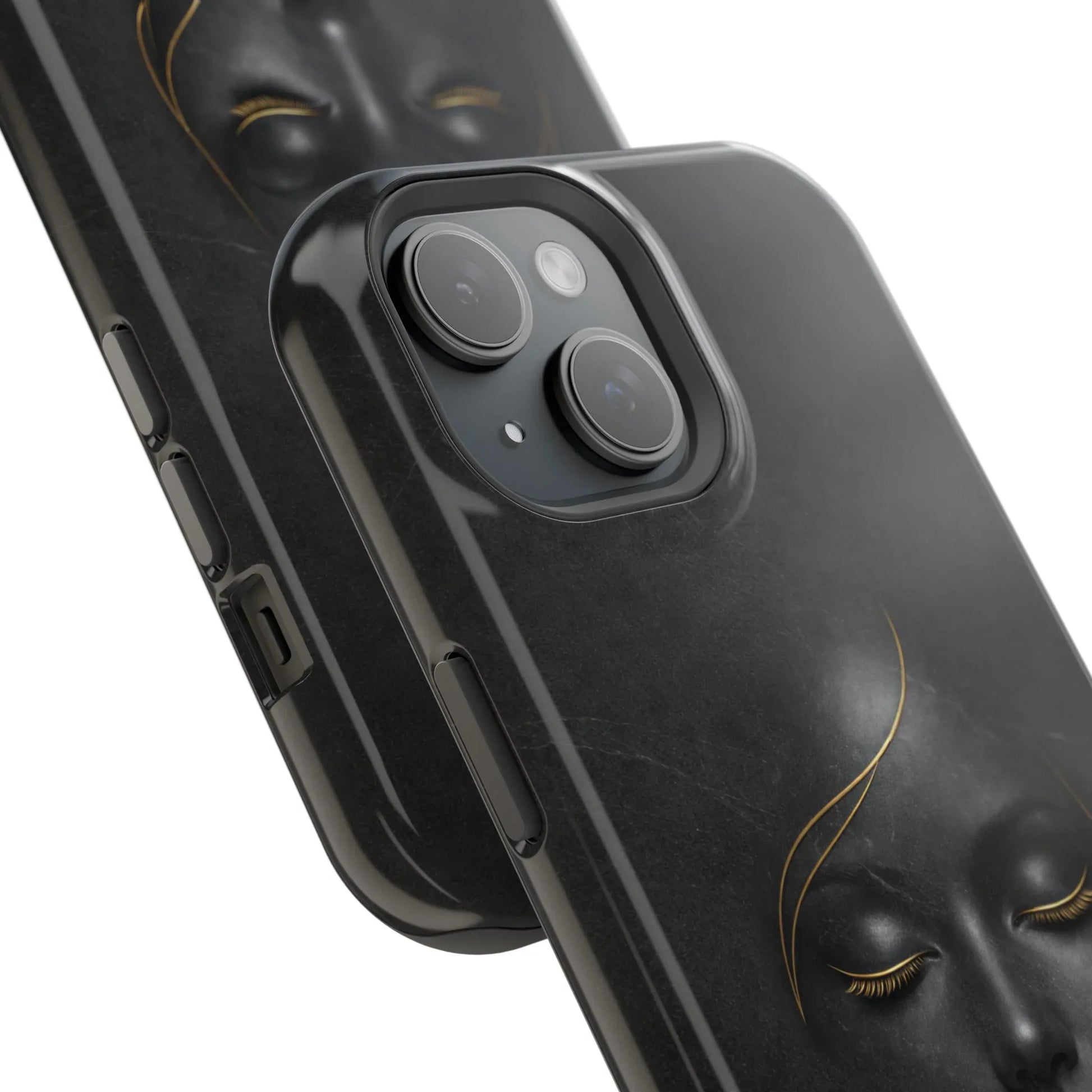 Black Gold Face Phone Case for iPhone 13-17 - KARARMDESIGN