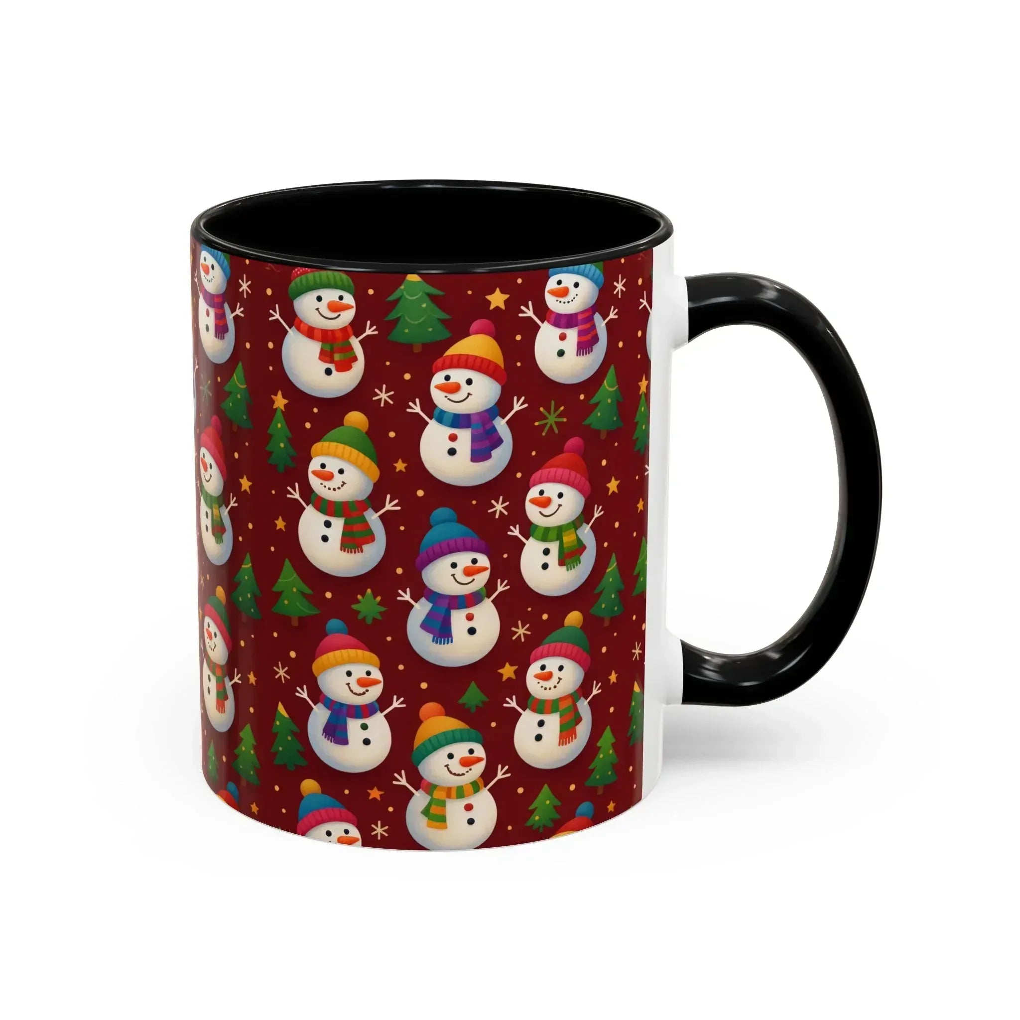 Festive Snowman Parade Accent Coffee Mug (11oz) - KARARMDESIGN