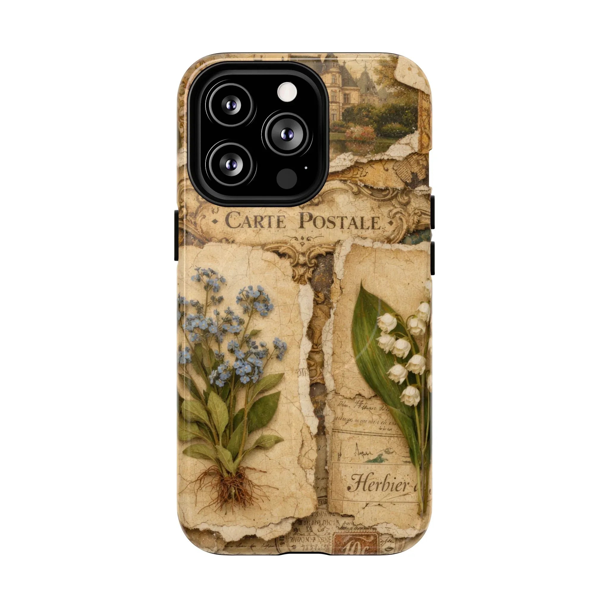Vintage Botanical Postcard Phone Case for iPhone 13-17 - KARARMDESIGN